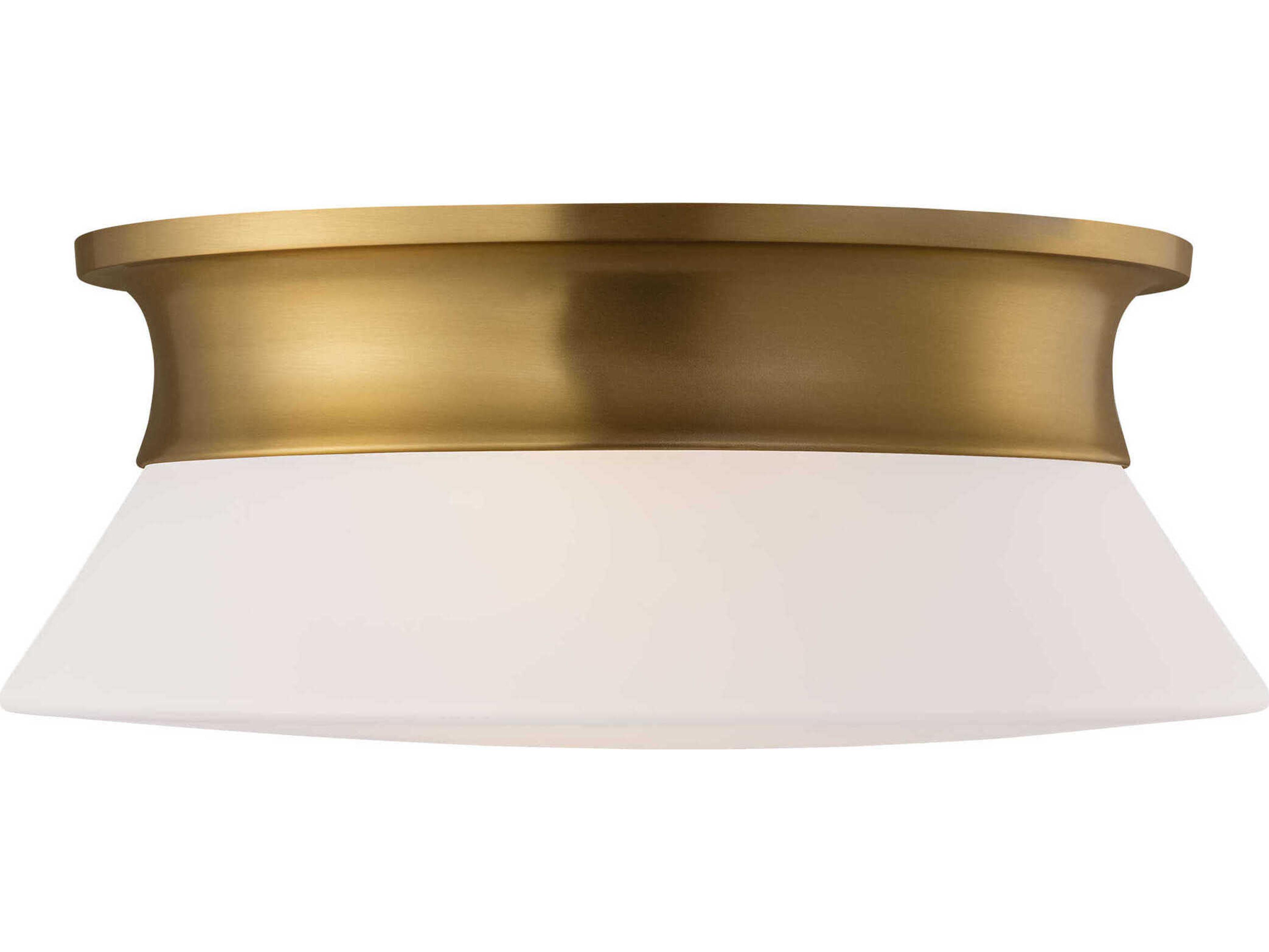 Visual Comfort Studio Panos 2-Light Burnished Brass Round Flush Mount
