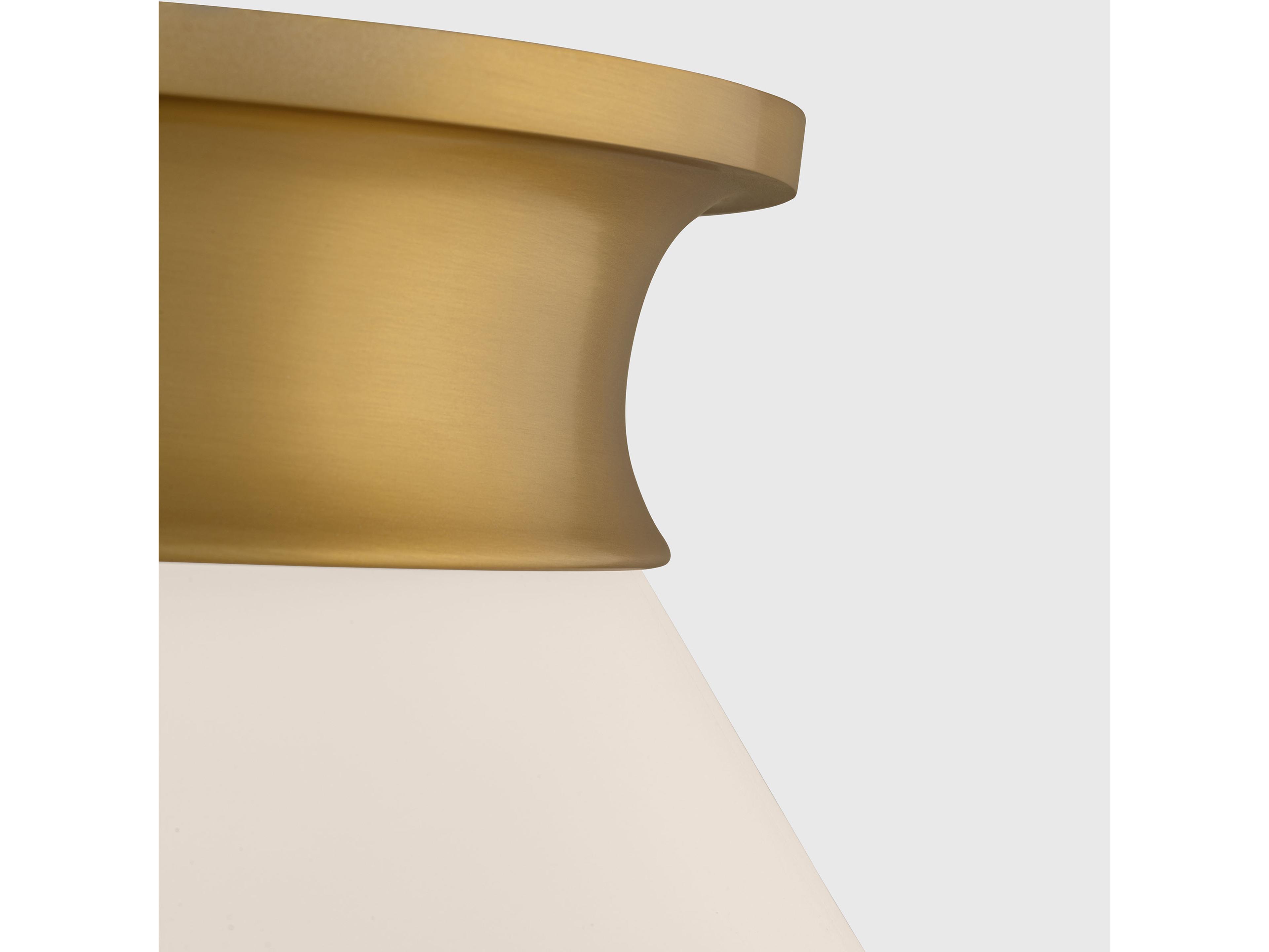 Visual Comfort Studio Panos 2-Light Burnished Brass Round Flush Mount
