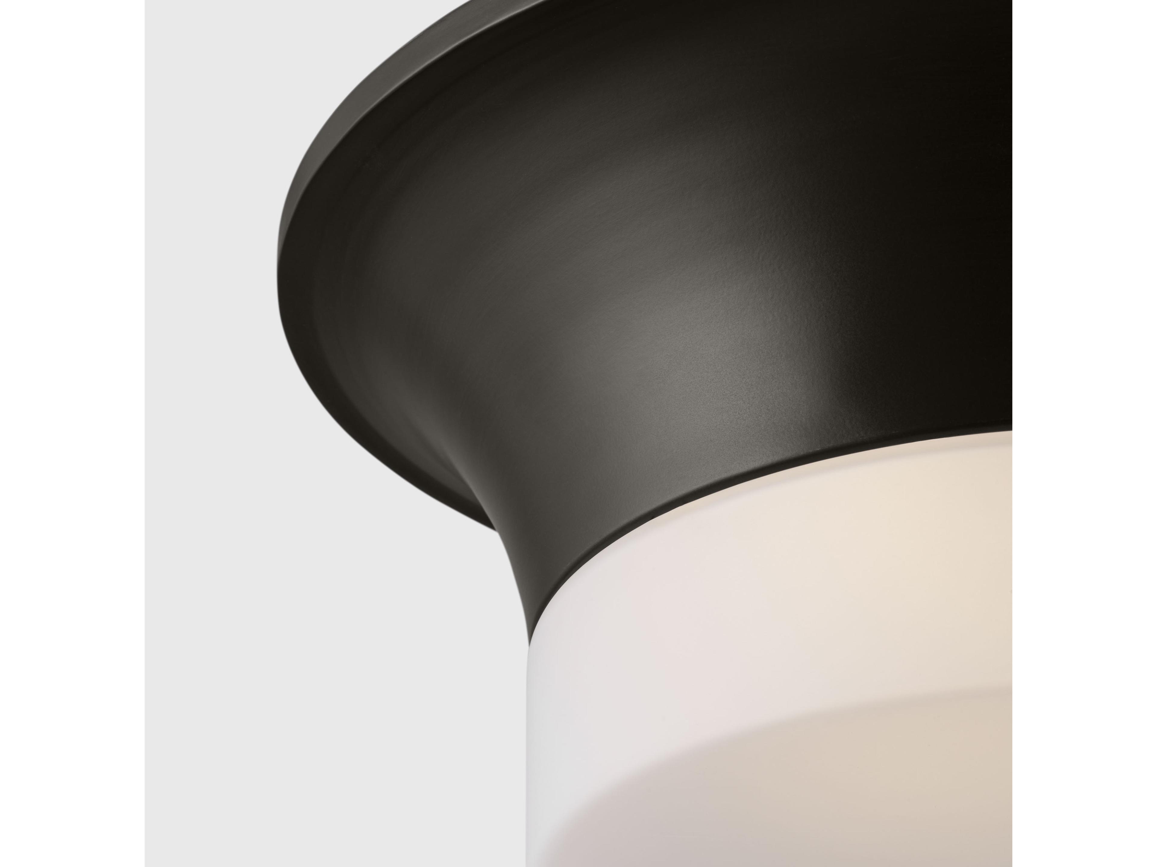 Visual Comfort Studio Sina 2-Light Aged Iron Black Round Flush Mount