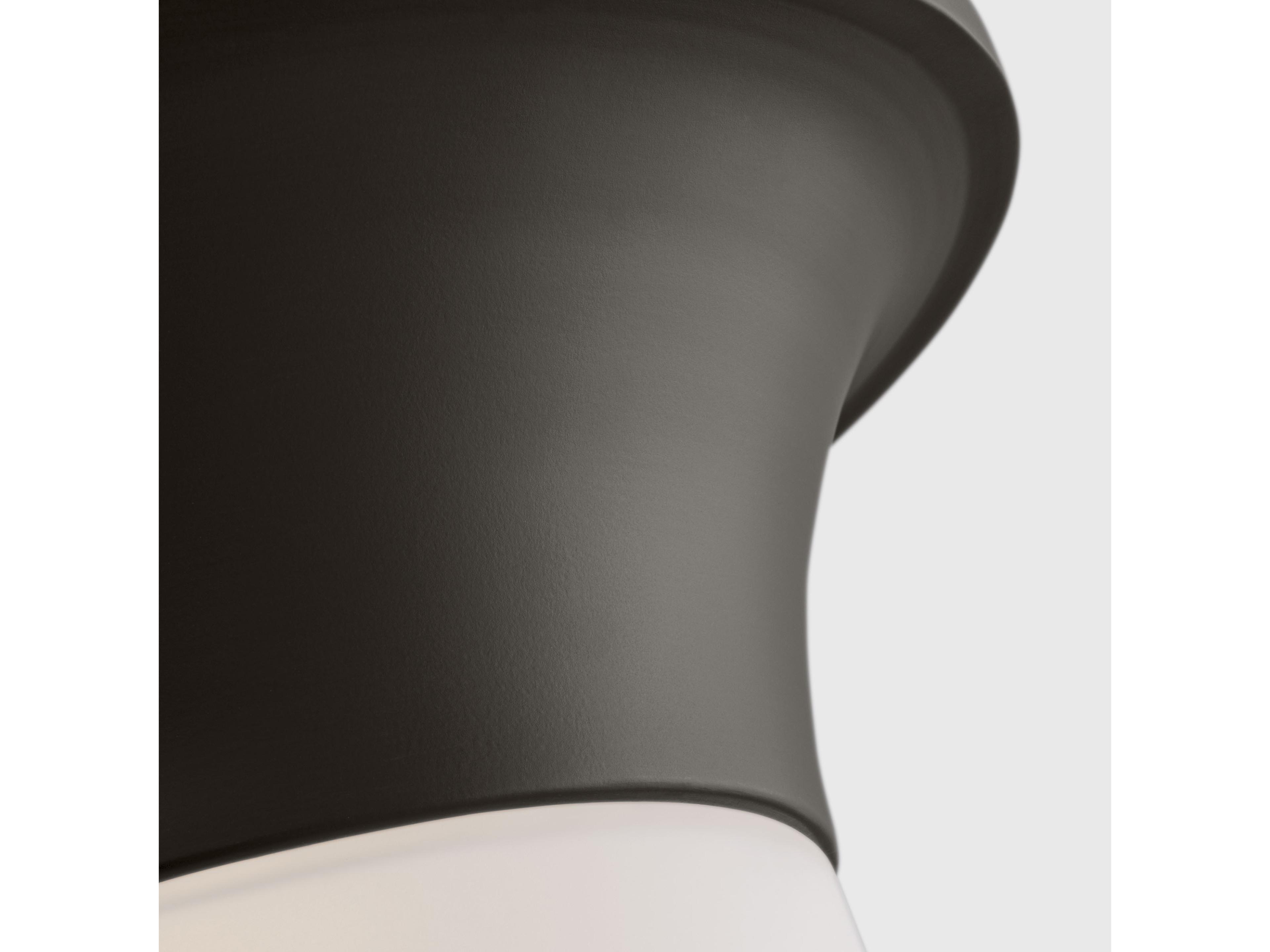 Visual Comfort Studio Sina 2-Light Aged Iron Black Round Flush Mount