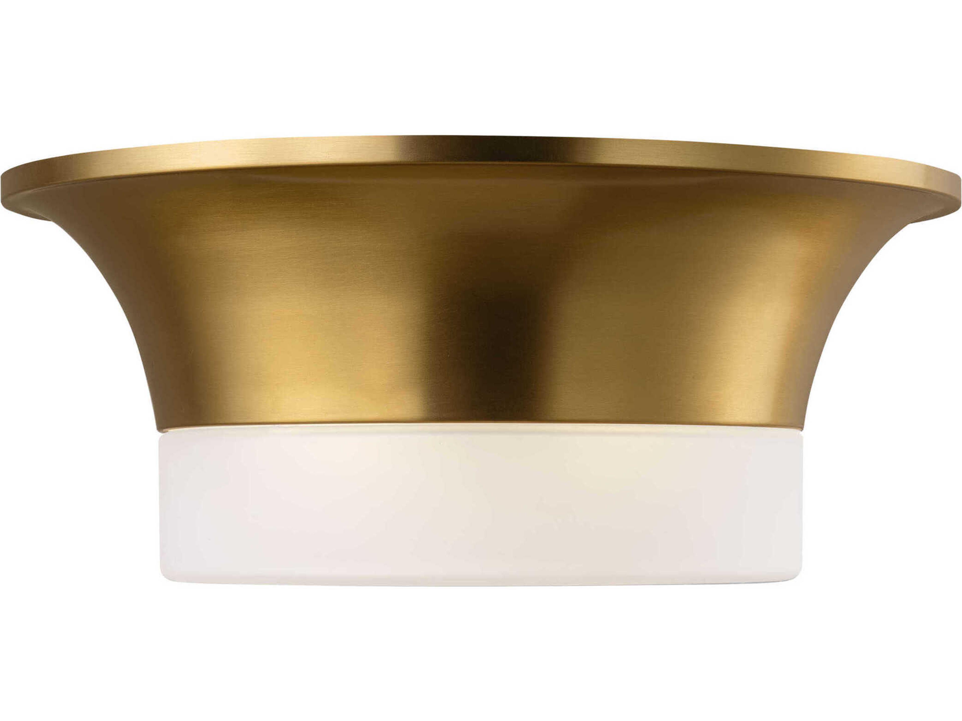 Visual Comfort Studio Sina 2-Light Burnished Brass Round Flush Mount