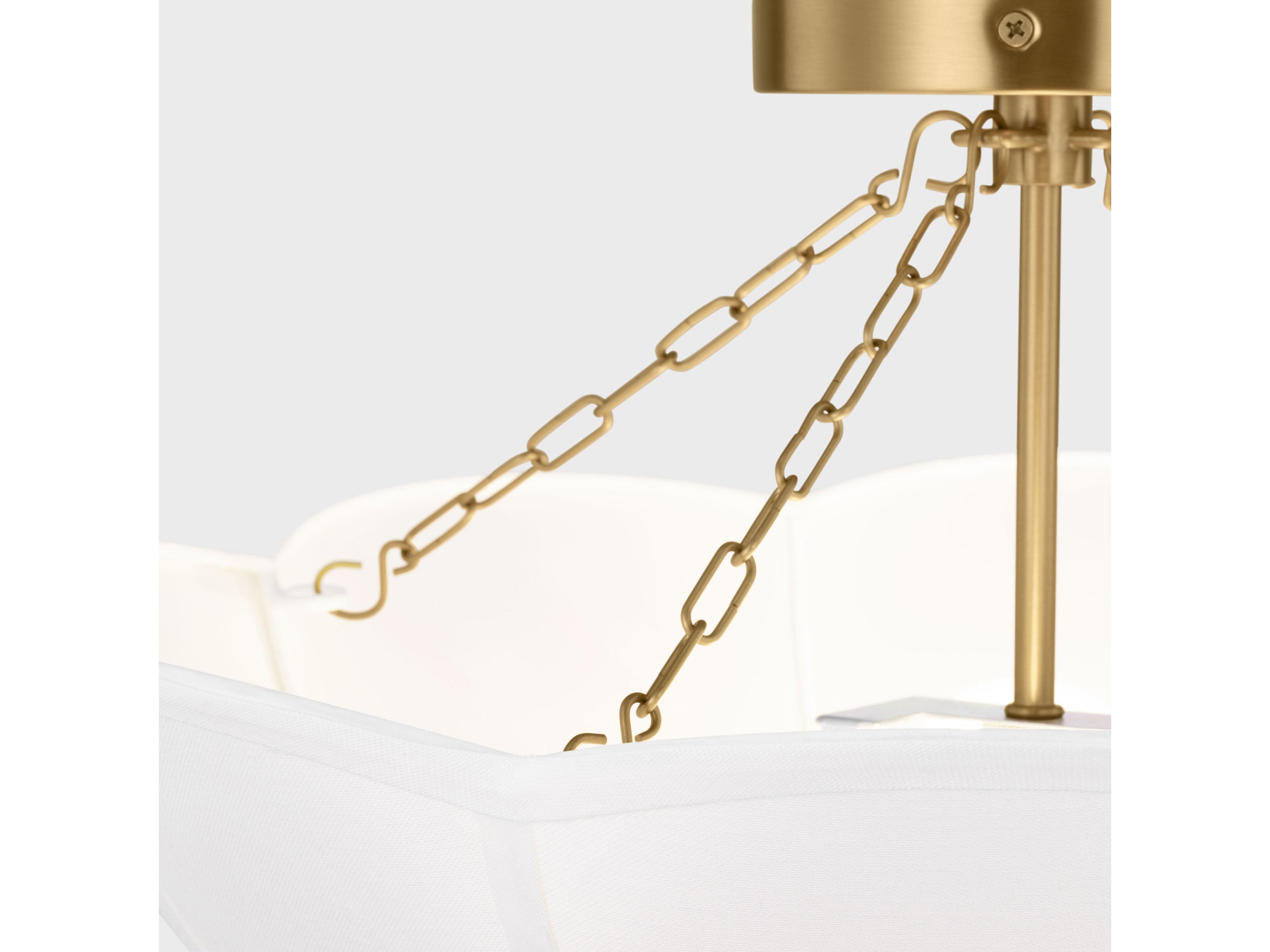 Visual Comfort Studio Stassi 2-Light Burnished Brass Bowl Semi Flush Mount