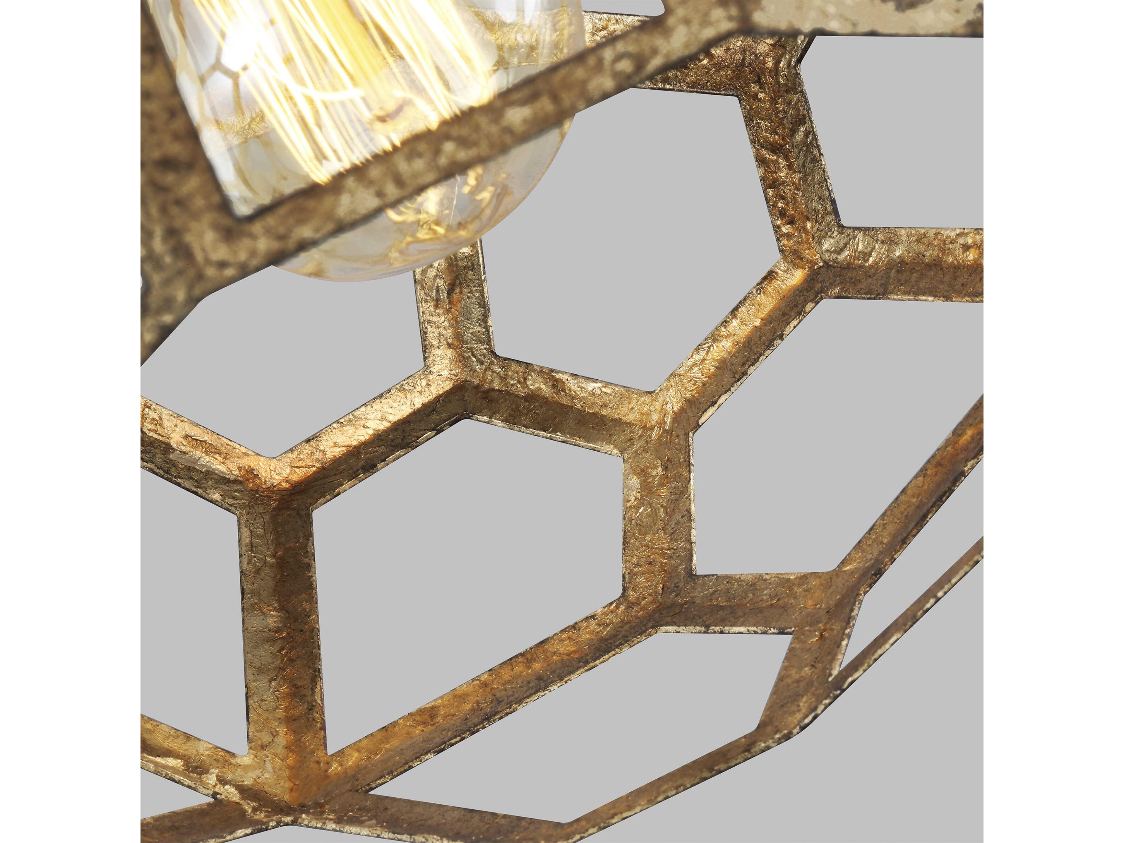Visual Comfort Studio Feccetta 1-Light Antique Gild Gold Geometric Mini Pendant