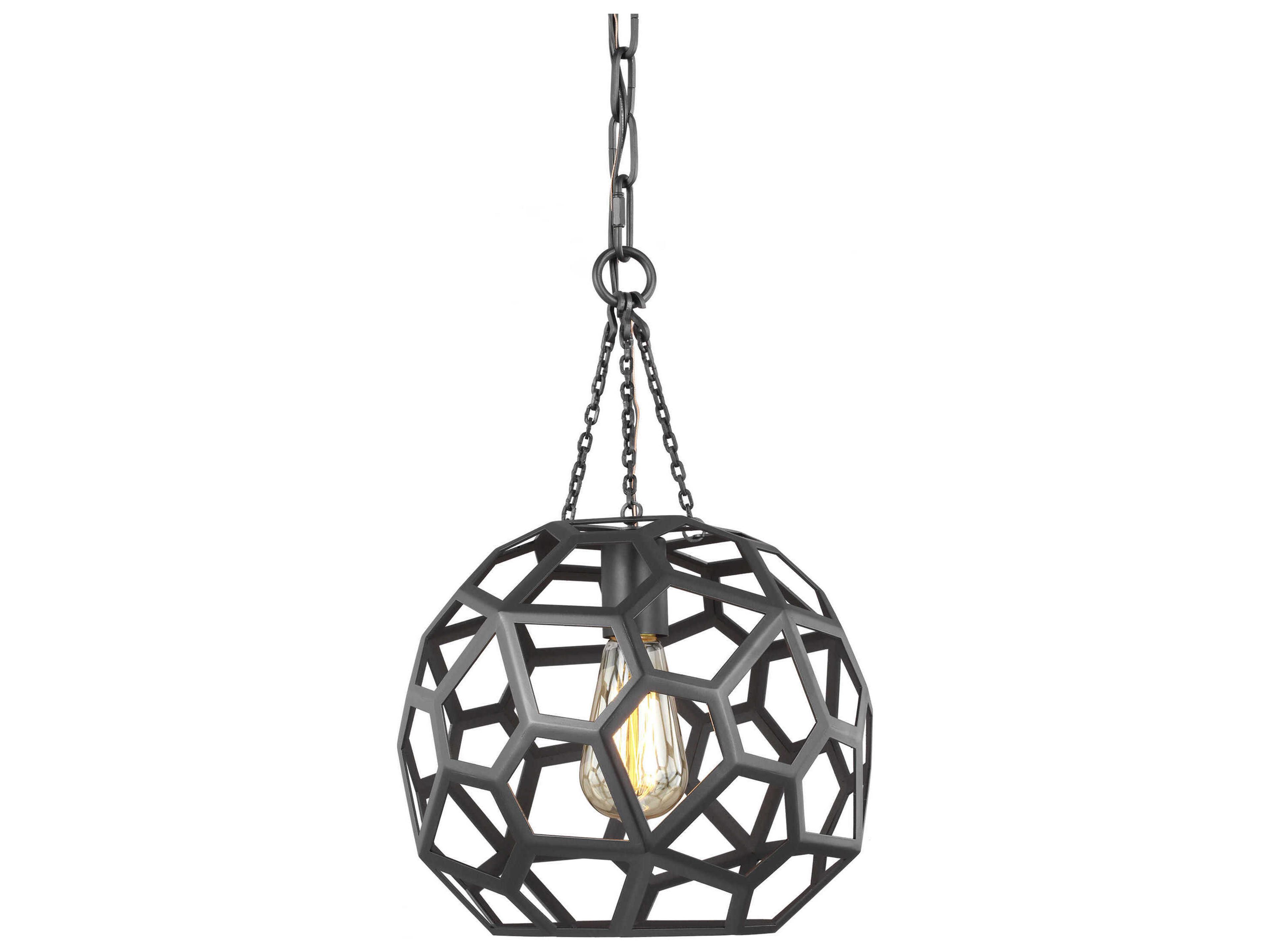 Visual Comfort Studio Feccetta 1-Light Midnight Black Geometric Mini Pendant