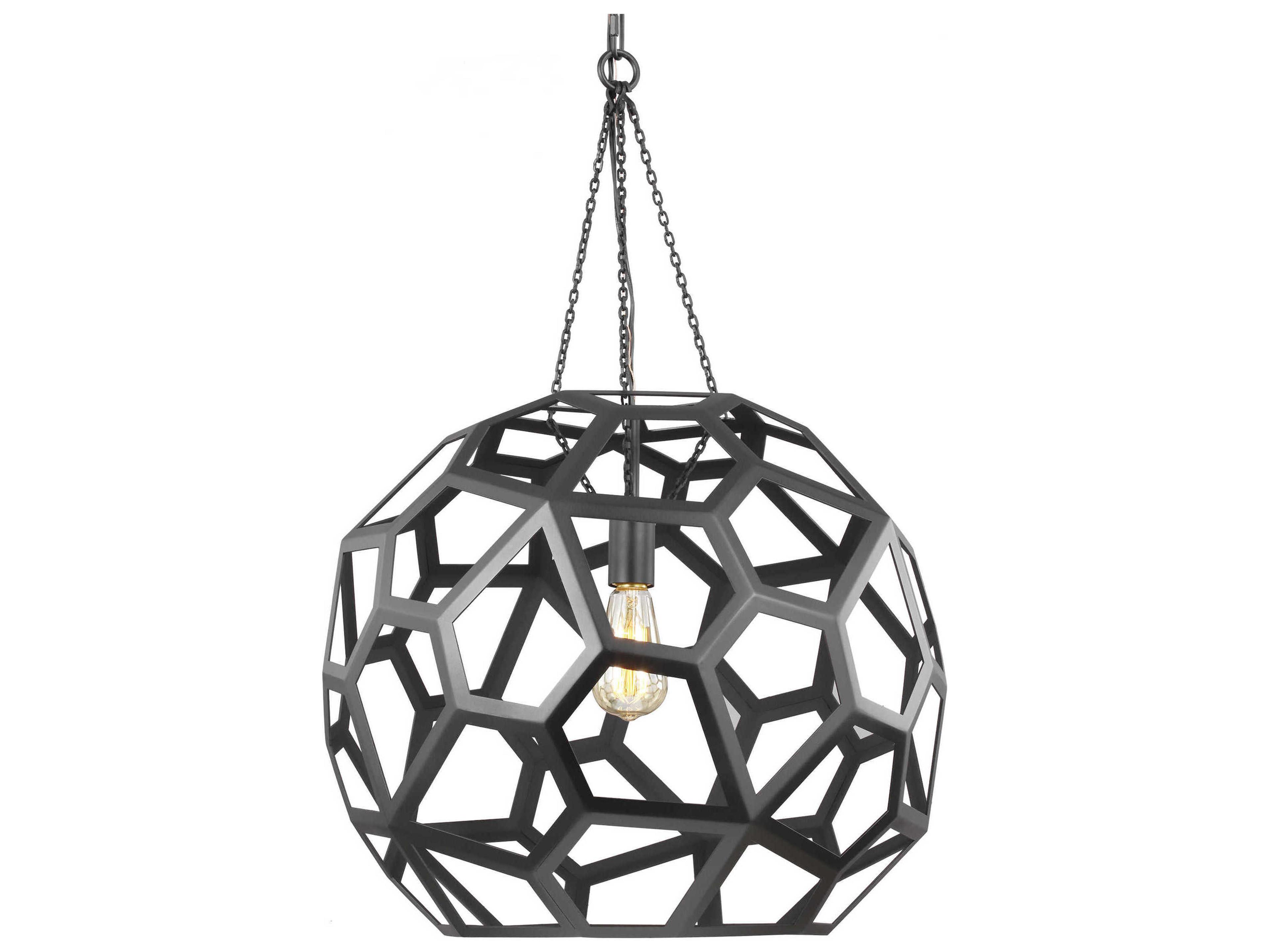 Visual Comfort Studio Feccetta 1-Light Midnight Black Geometric Pendant