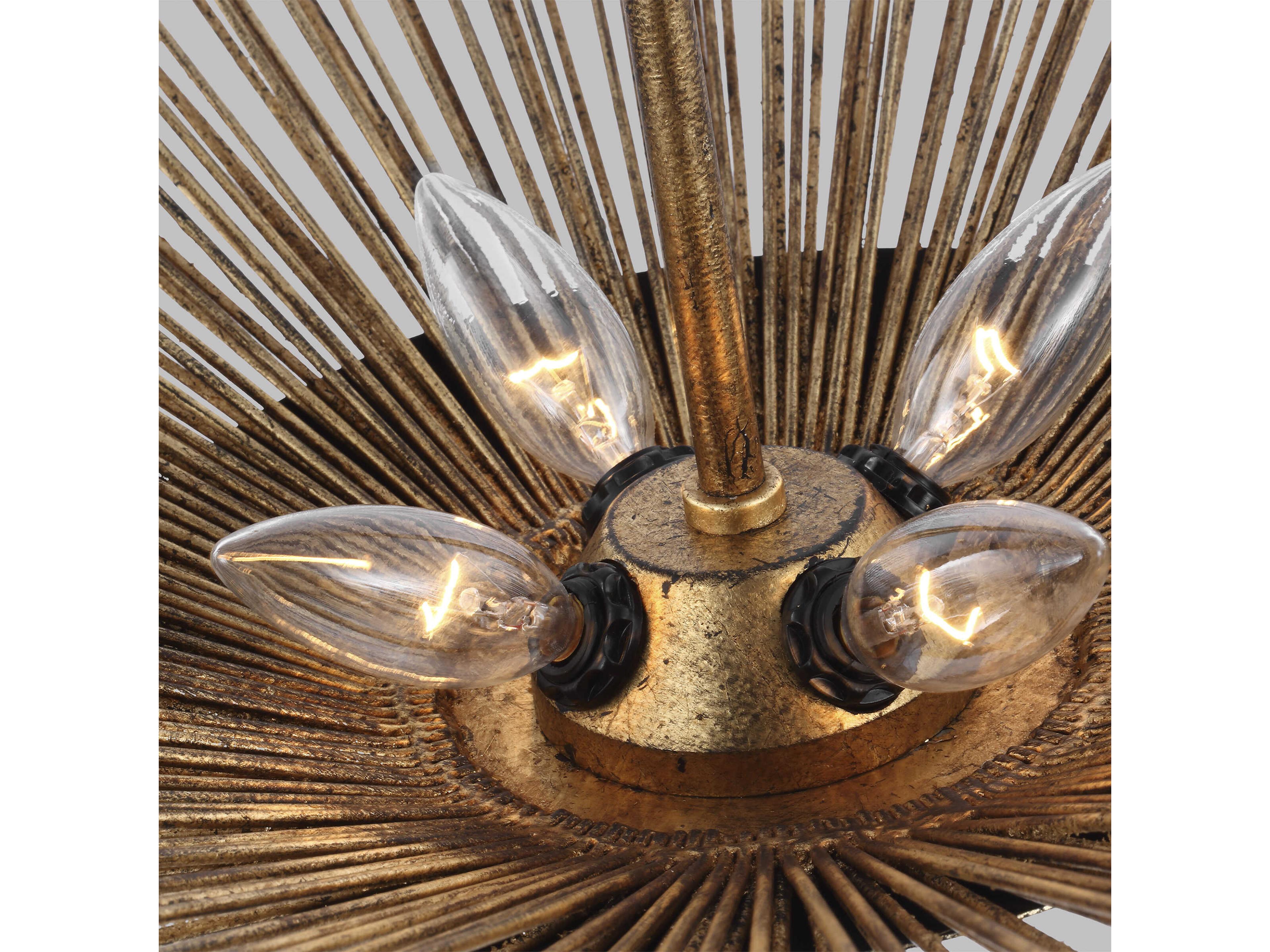 Visual Comfort Studio Helios 4-Light Antique Gild Gold Pendant