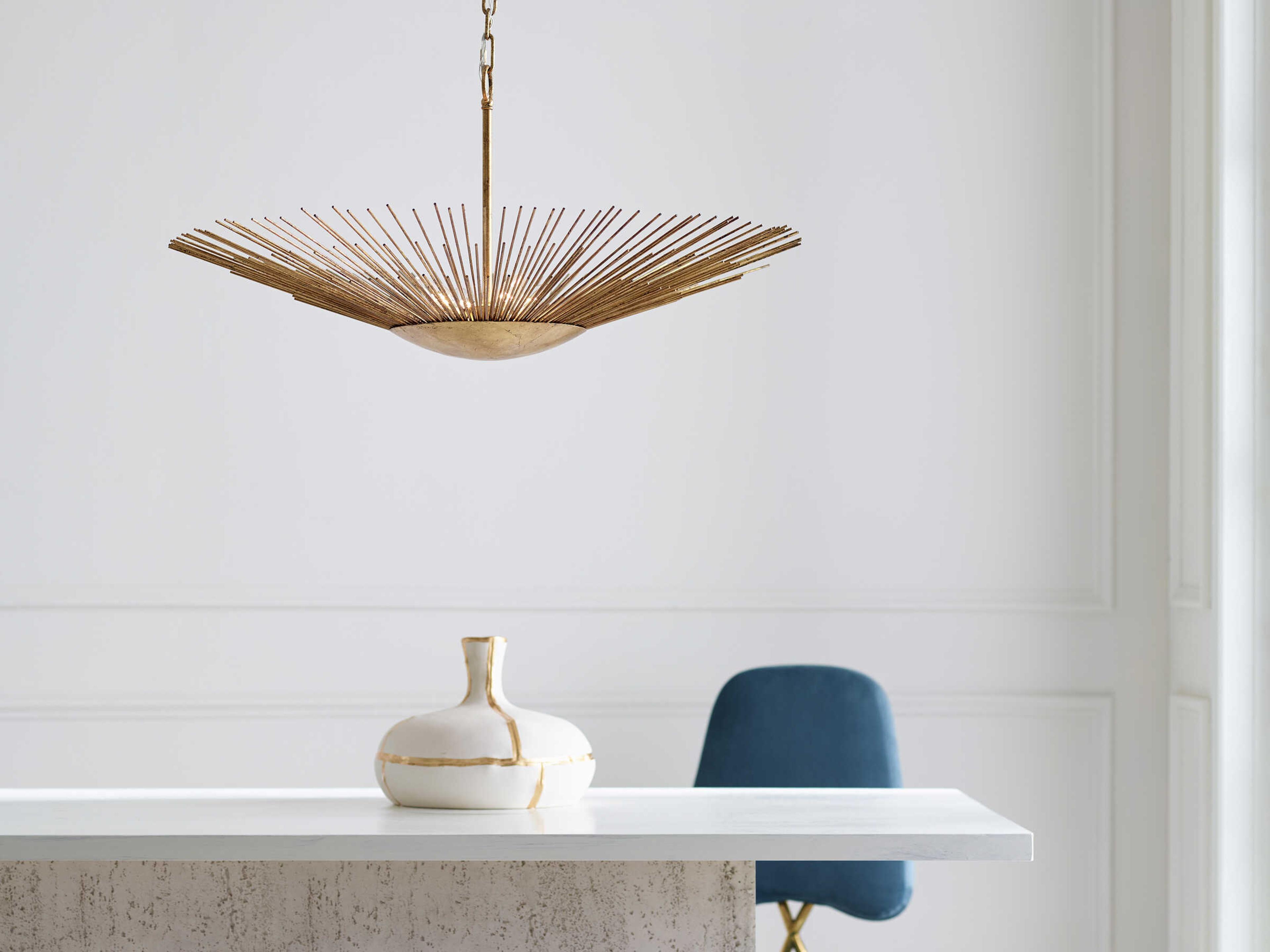 Visual Comfort Studio Helios 4-Light Antique Gild Gold Pendant