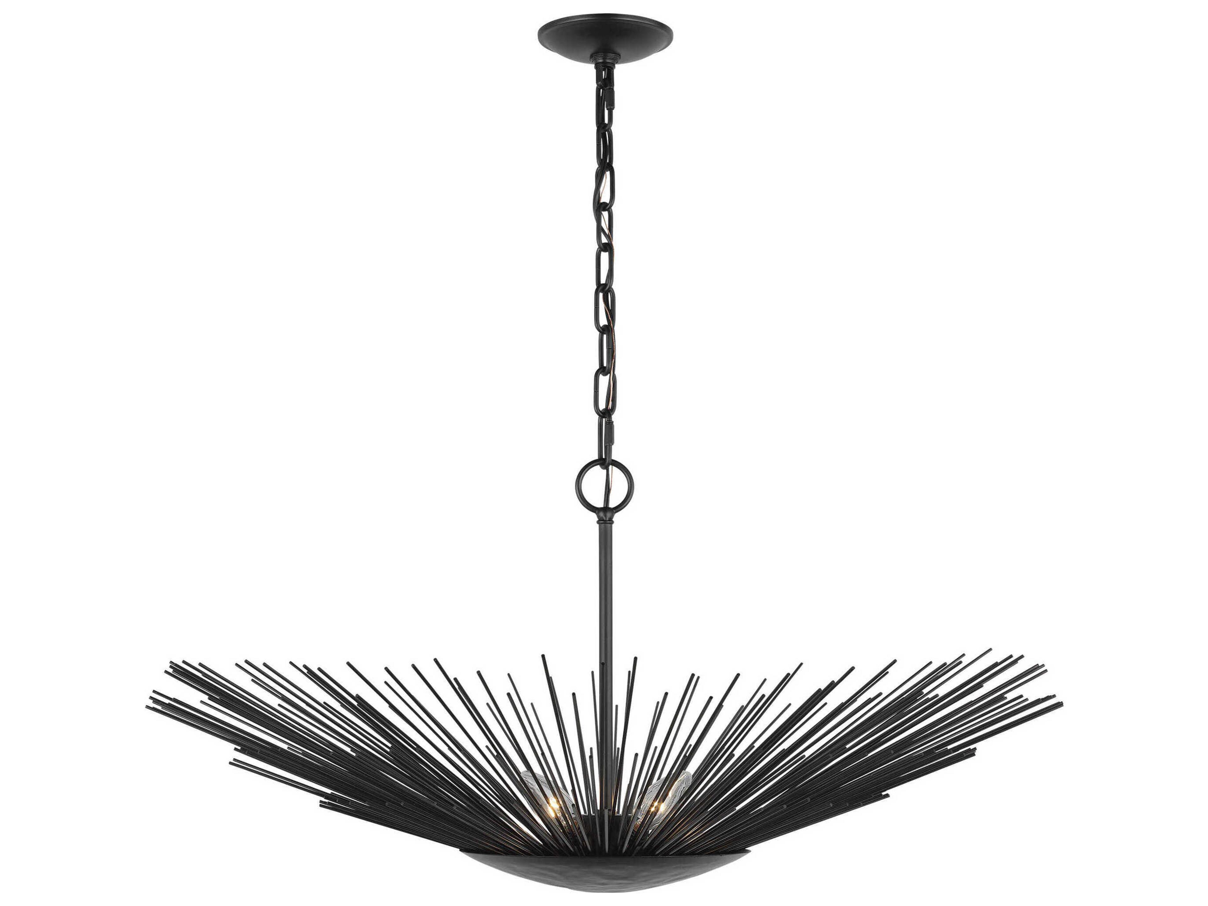 Visual Comfort Studio Helios 1-Light Aged Iron Black Pendant