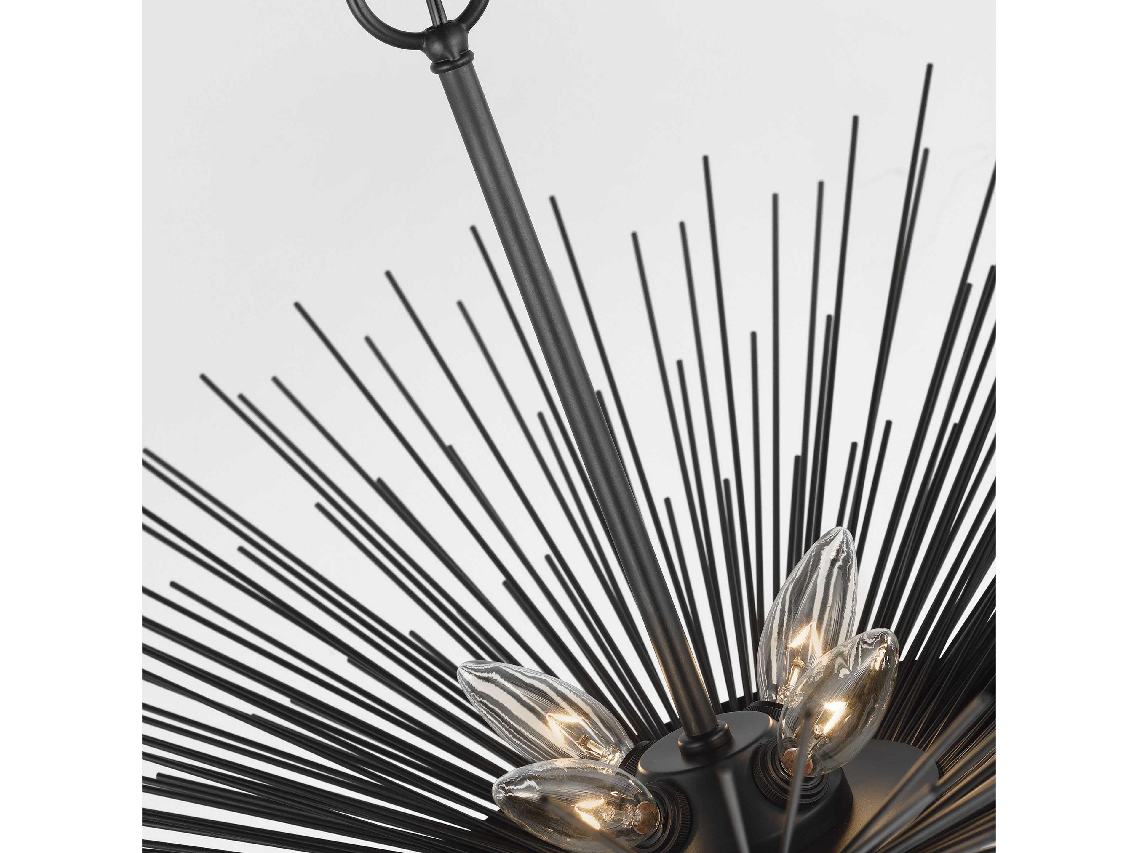 Visual Comfort Studio Helios 1-Light Aged Iron Black Pendant