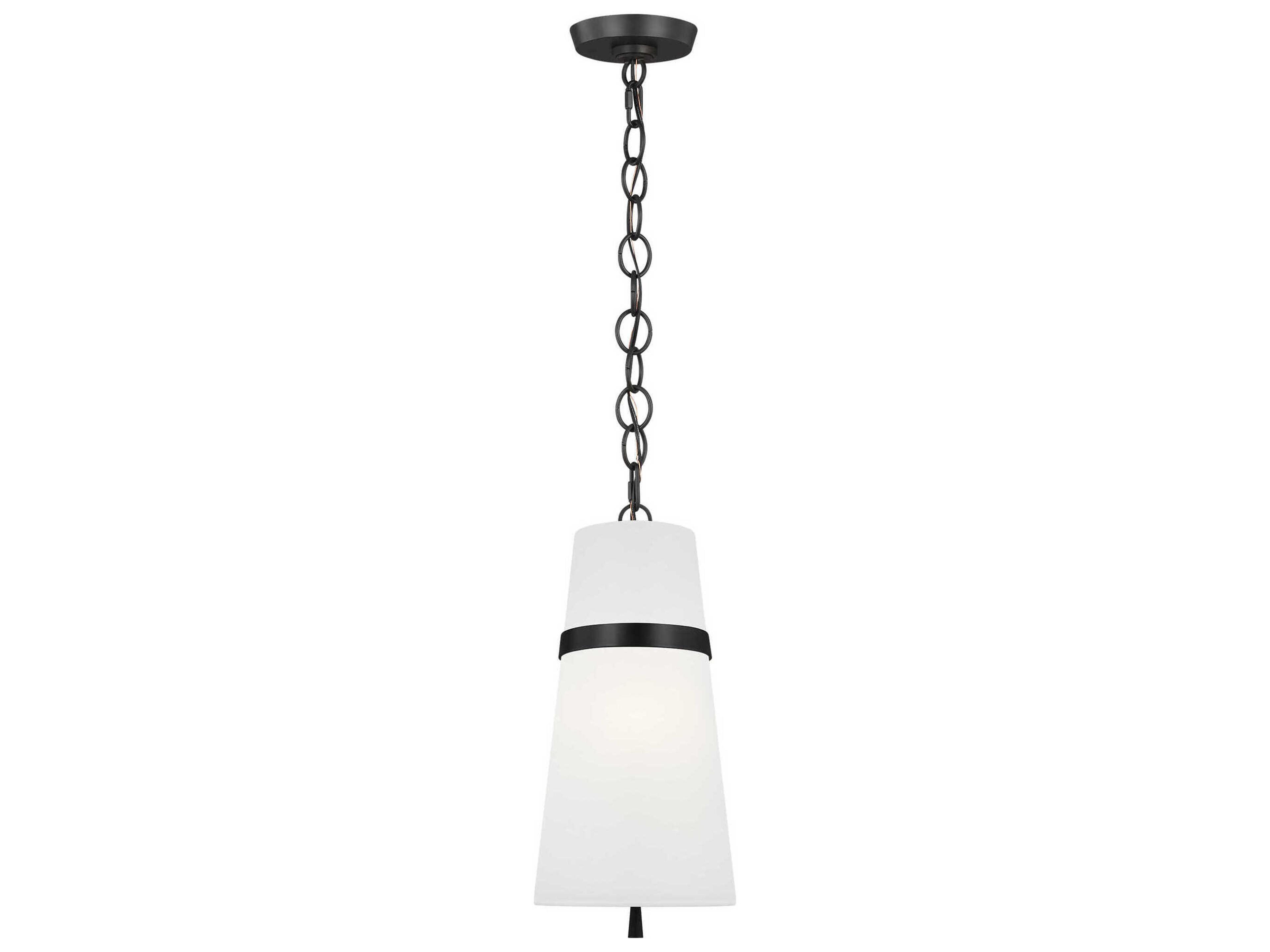 Small Pendant Cordtlandt Aged Iron White Linen