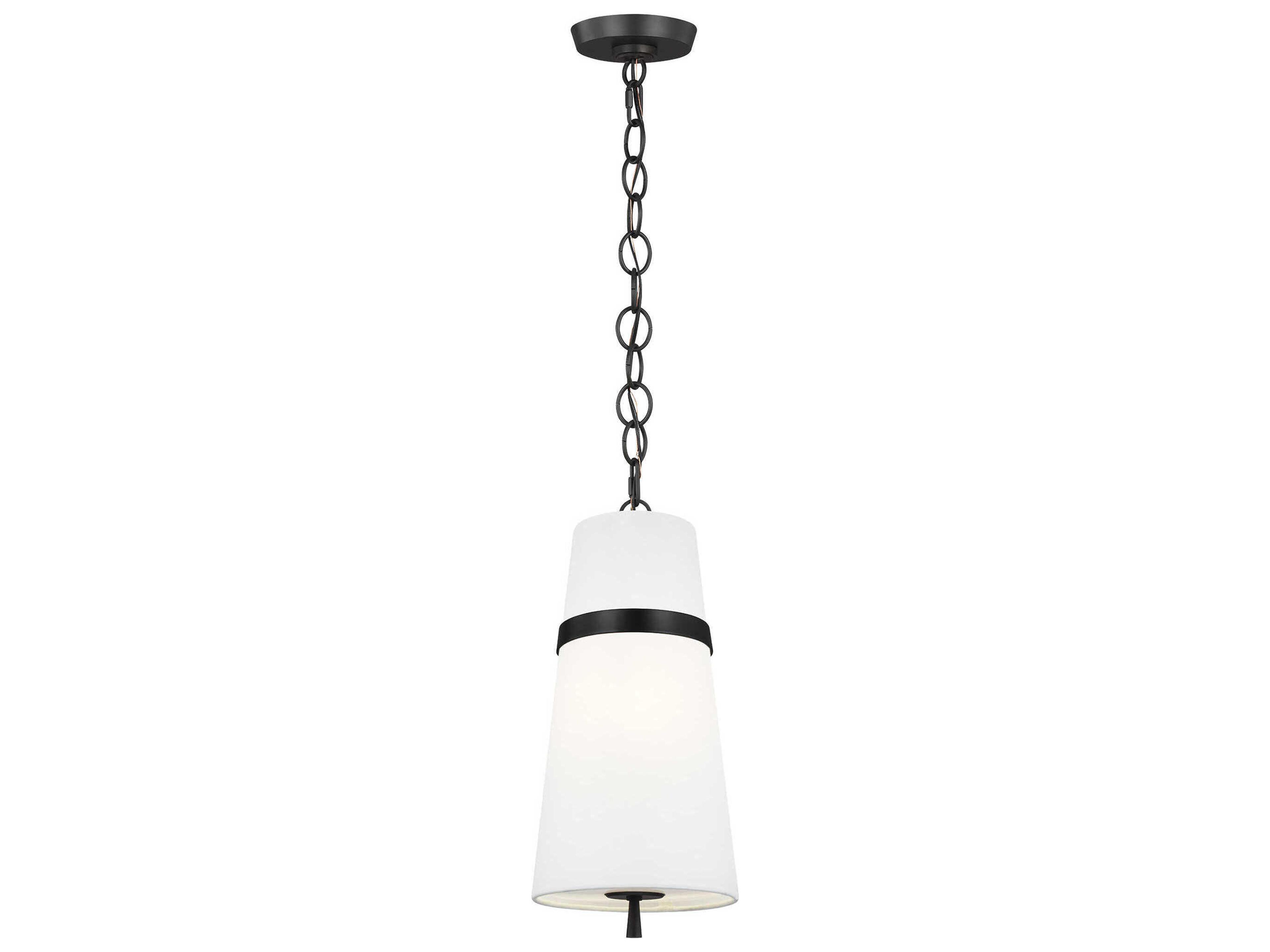 Visual Comfort Studio Cordtlandt 1-Light Aged Iron Black Mini Pendant