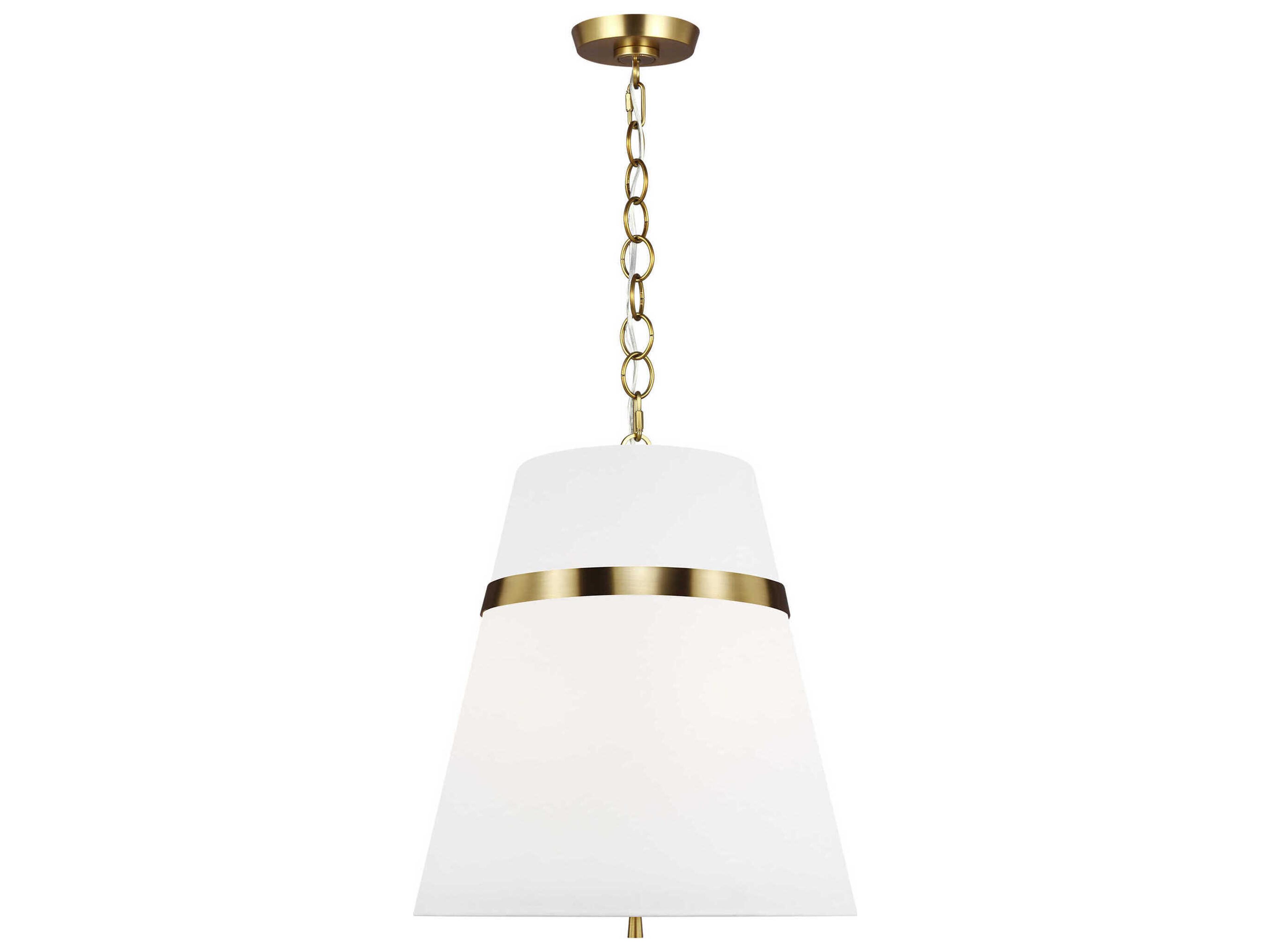 3 Light Pendant Cordtlandt Burnished Brass Linen Shade