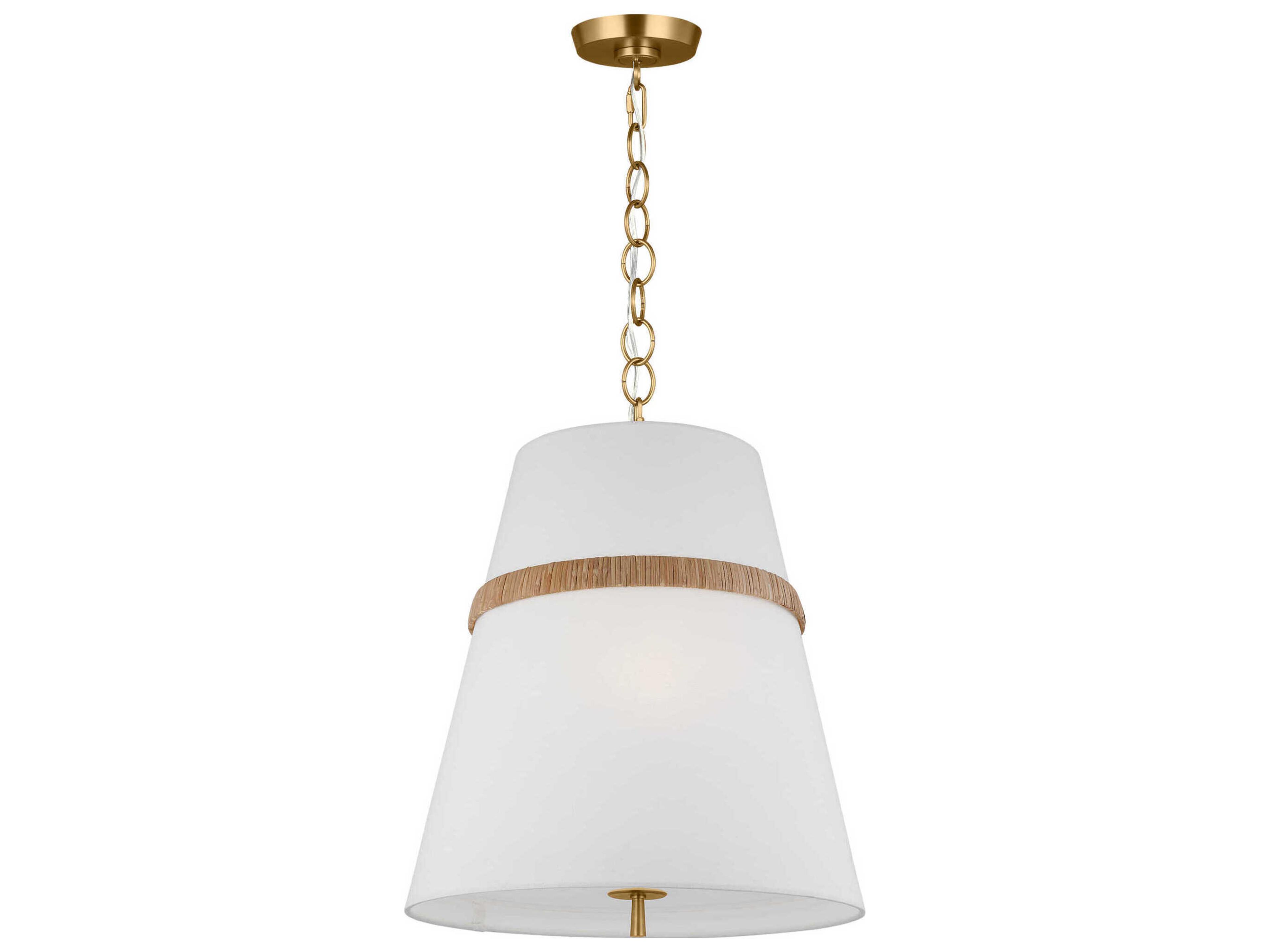Cordtlandt 3 Light Large Rattan Pendant White Linen Shade
