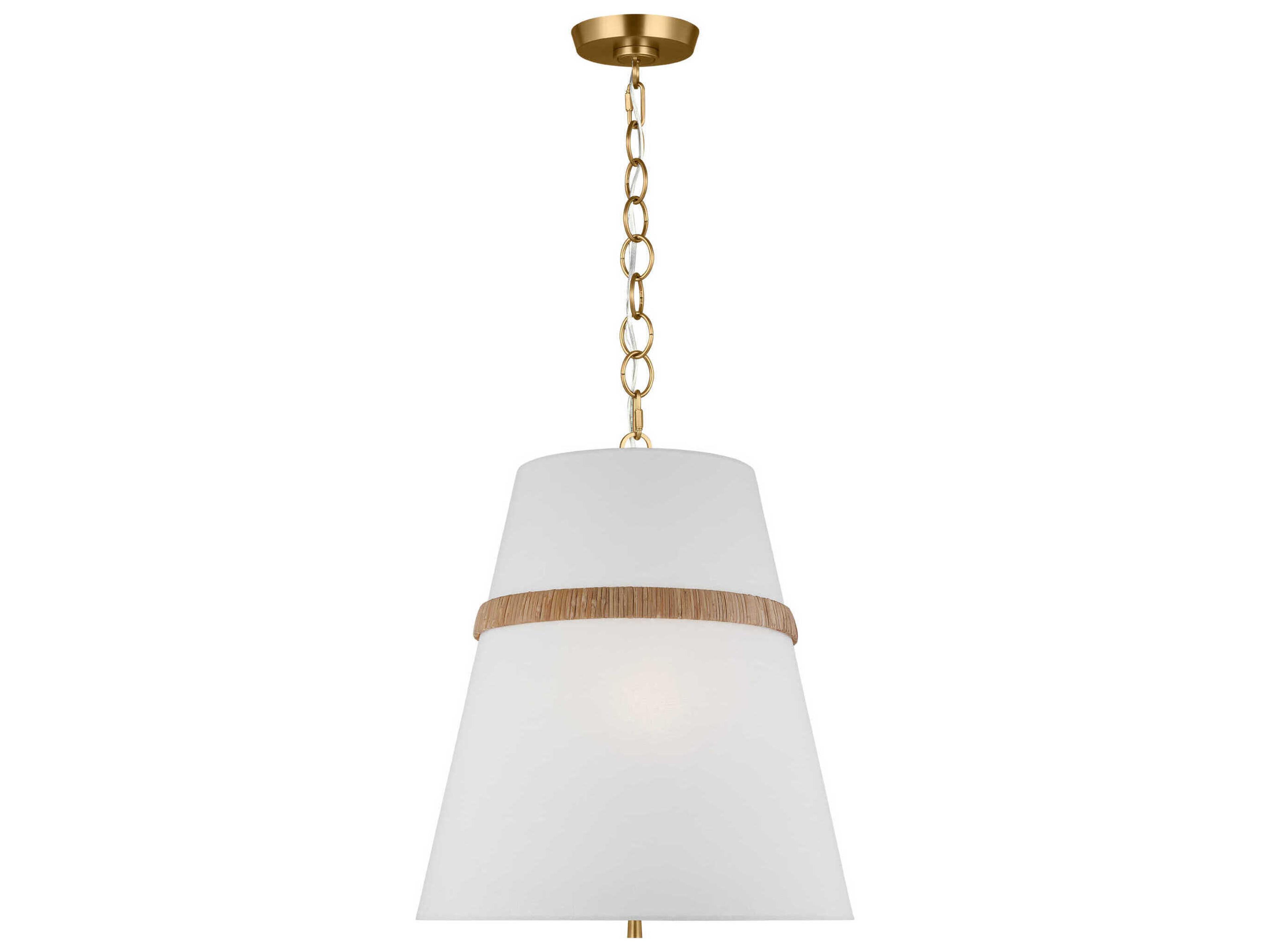 Visual Comfort Studio Cordtlandt 3-Light Rattan Brown Pendant