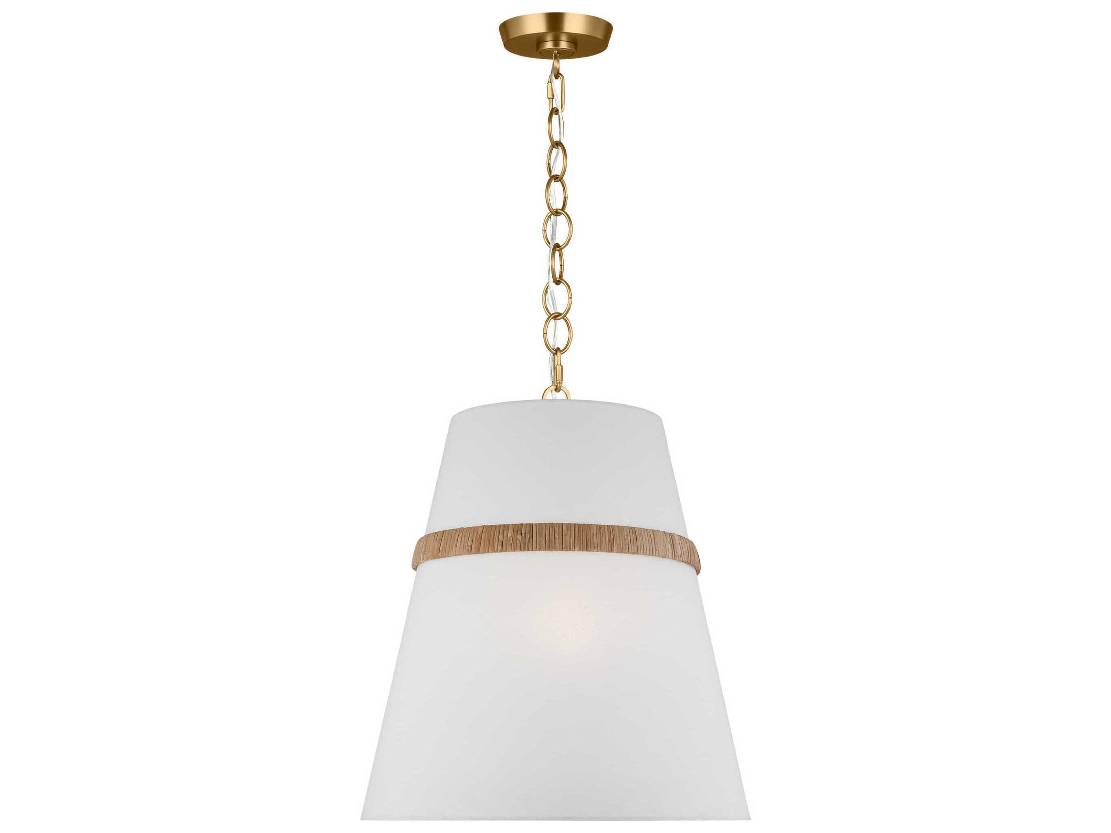 Visual Comfort Studio Cordtlandt 3-Light Rattan Brown Pendant