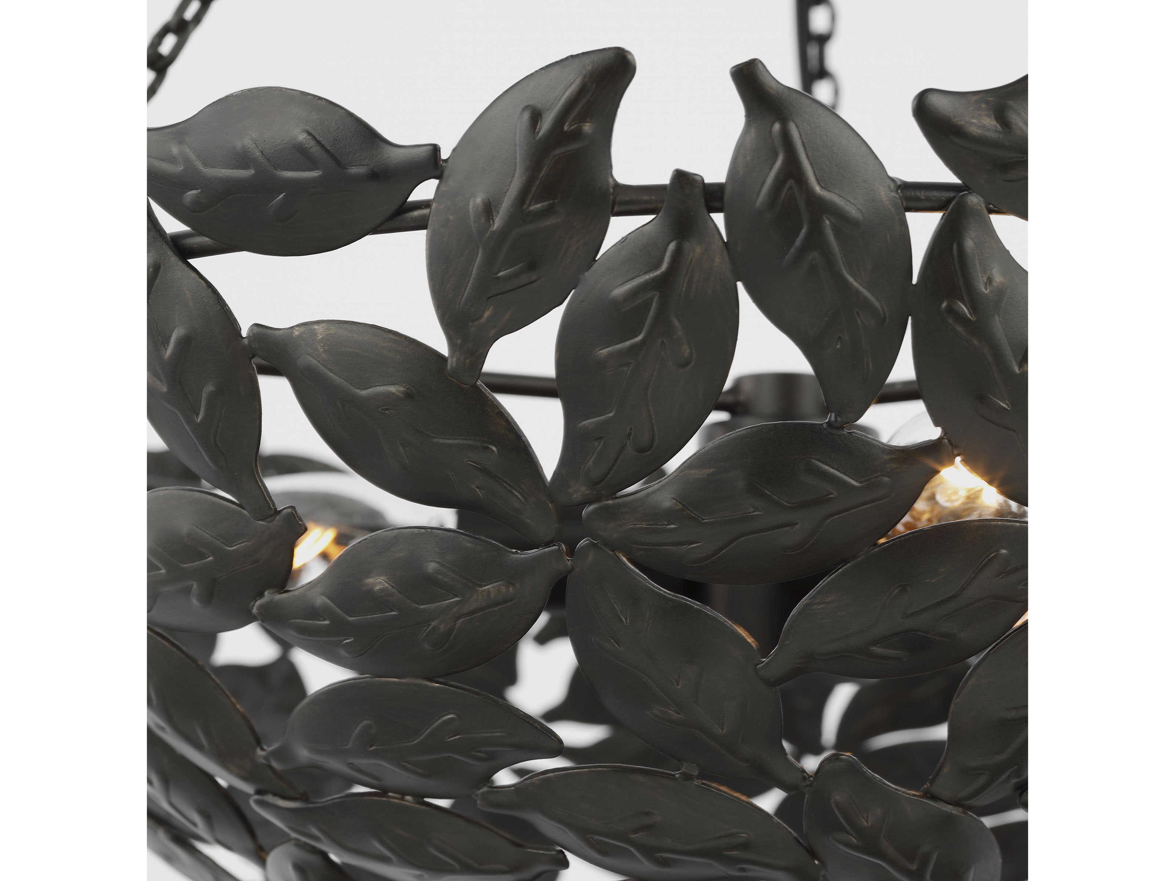 Visual Comfort Studio Kelan 6-Light Aged Iron Black Bowl Pendant