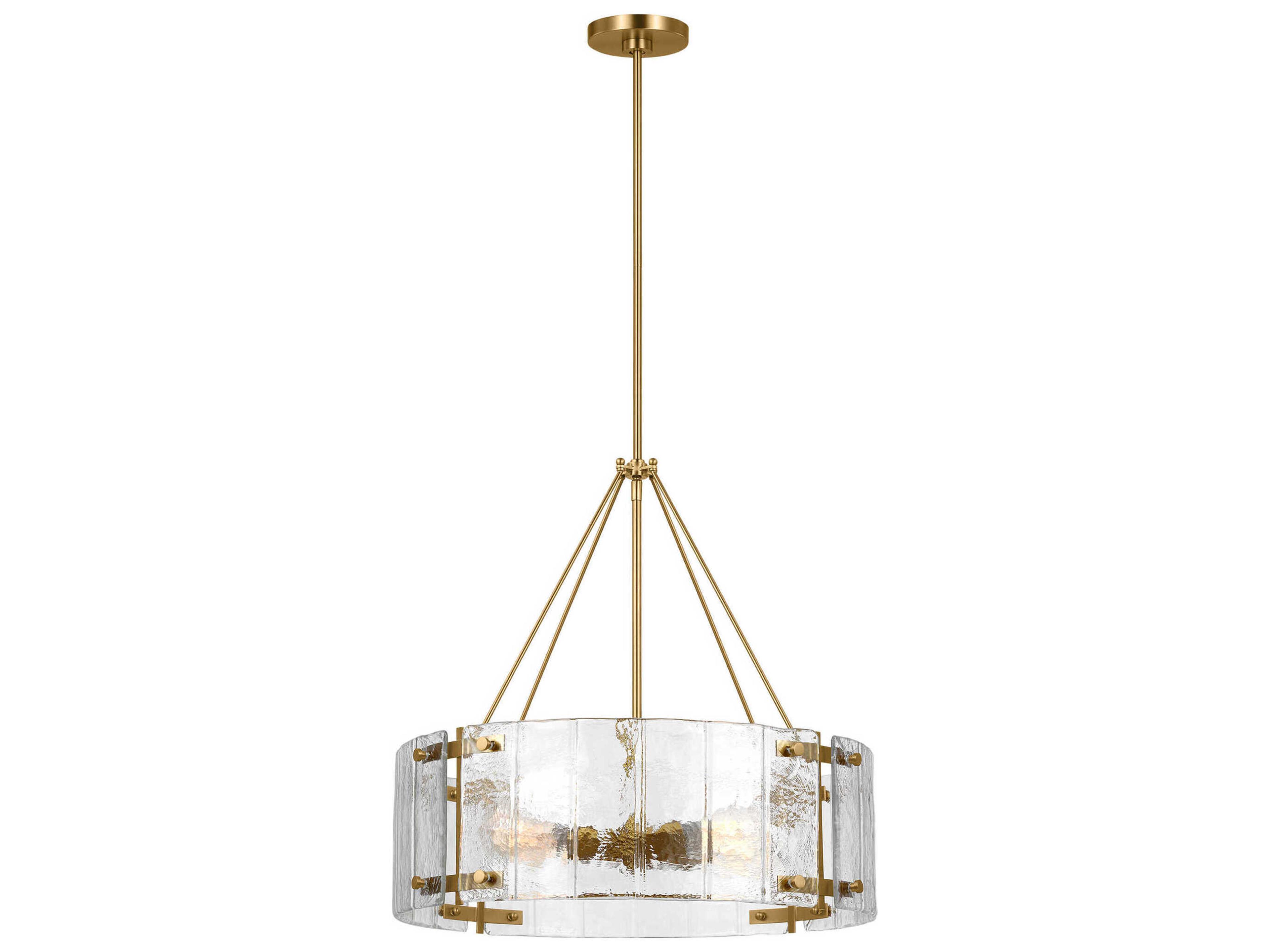 Visual Comfort Studio Calvert 4-Light Burnished Brass Drum Chandelier