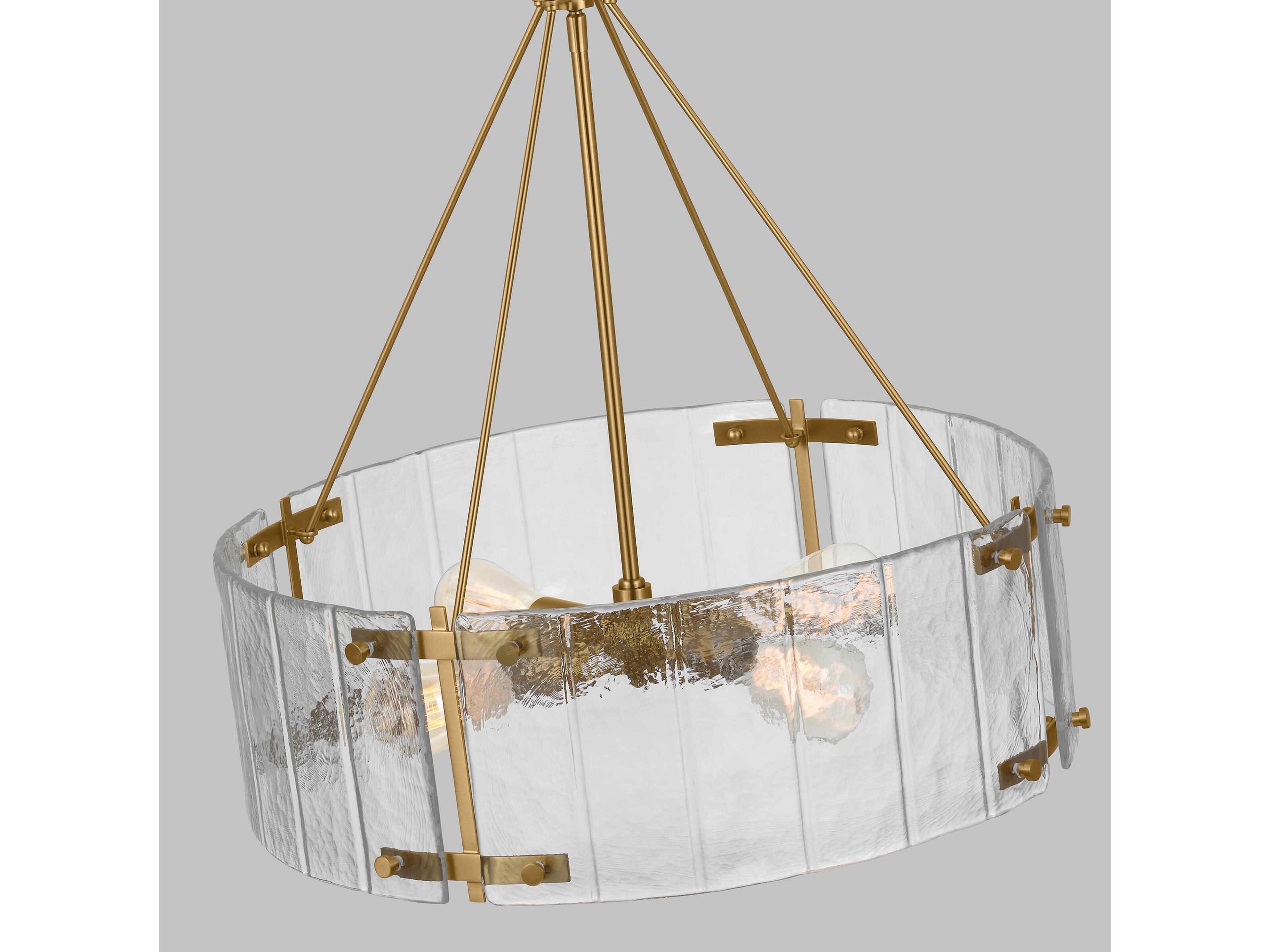 Visual Comfort Studio Calvert 4-Light Burnished Brass Drum Chandelier