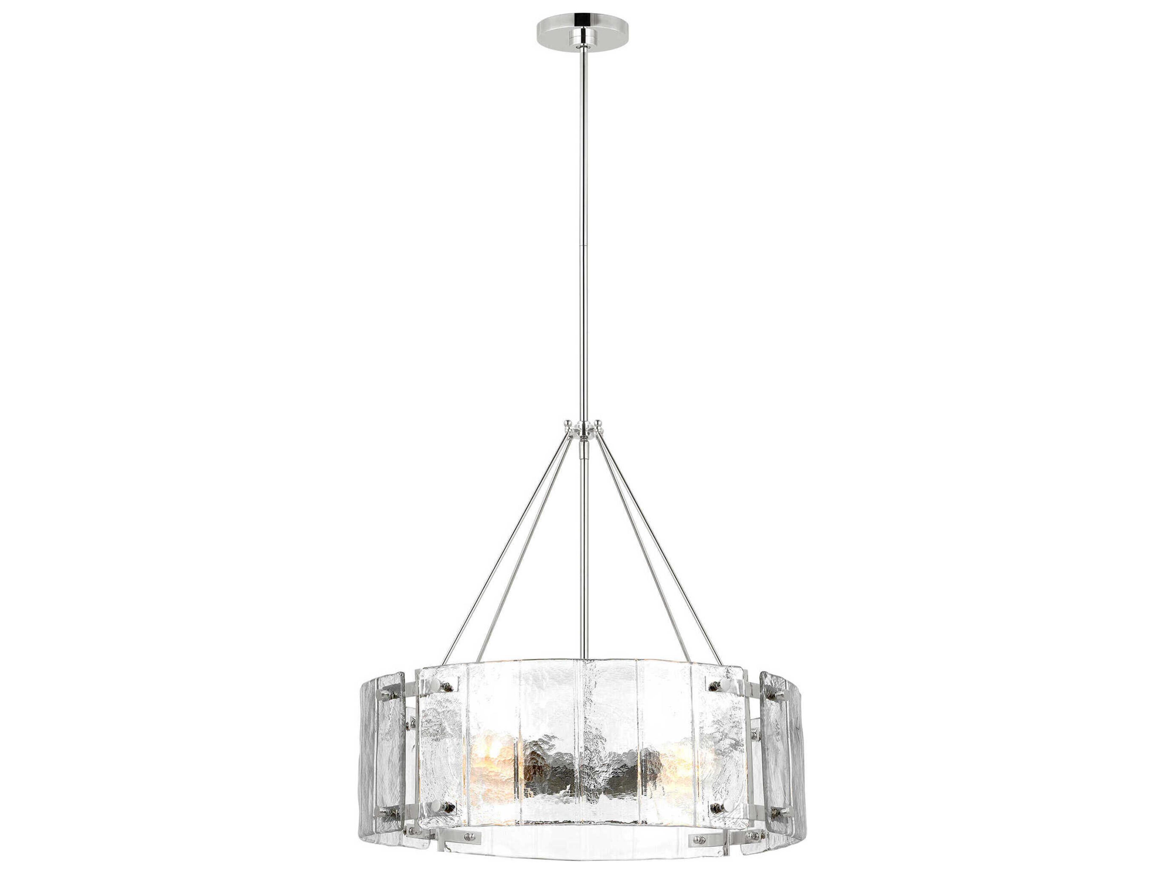 Visual Comfort Studio Calvert 4-Light Polished Nickel Drum Chandelier