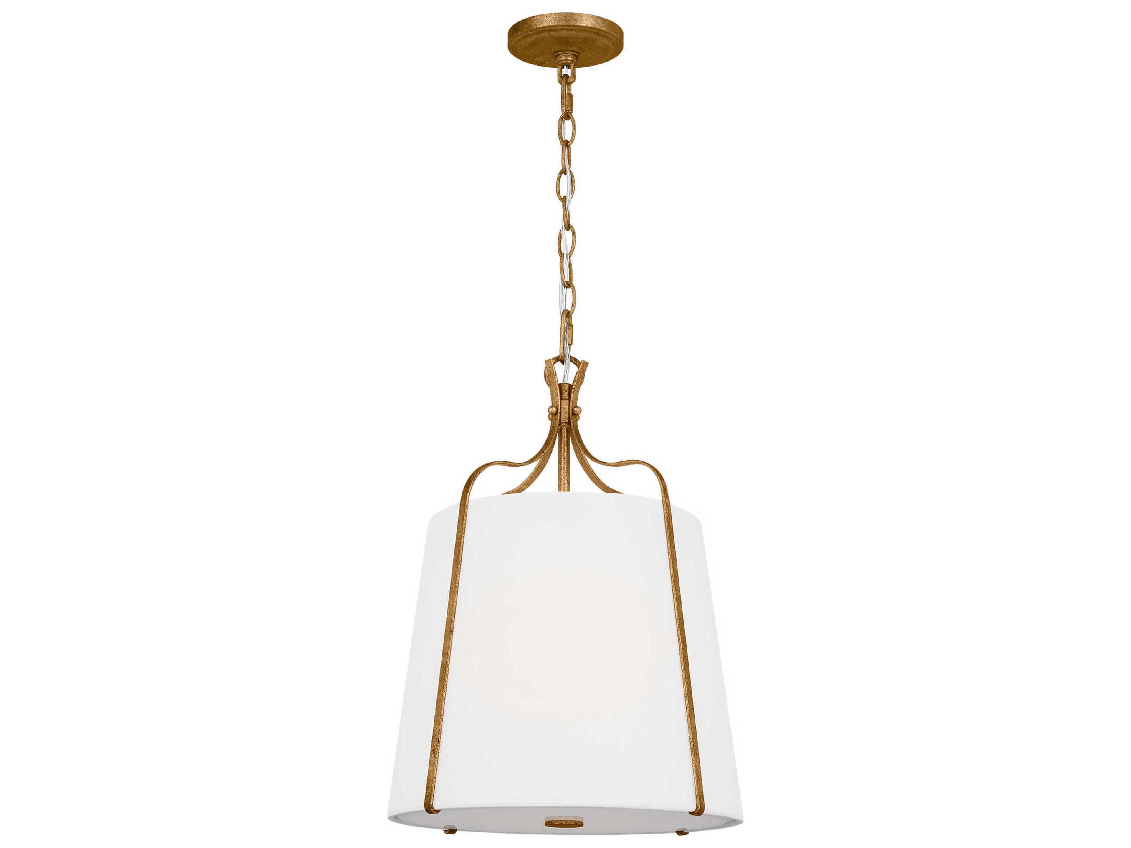 Visual Comfort Studio Leander 1-Light Antique Gild Gold Lantern Pendant