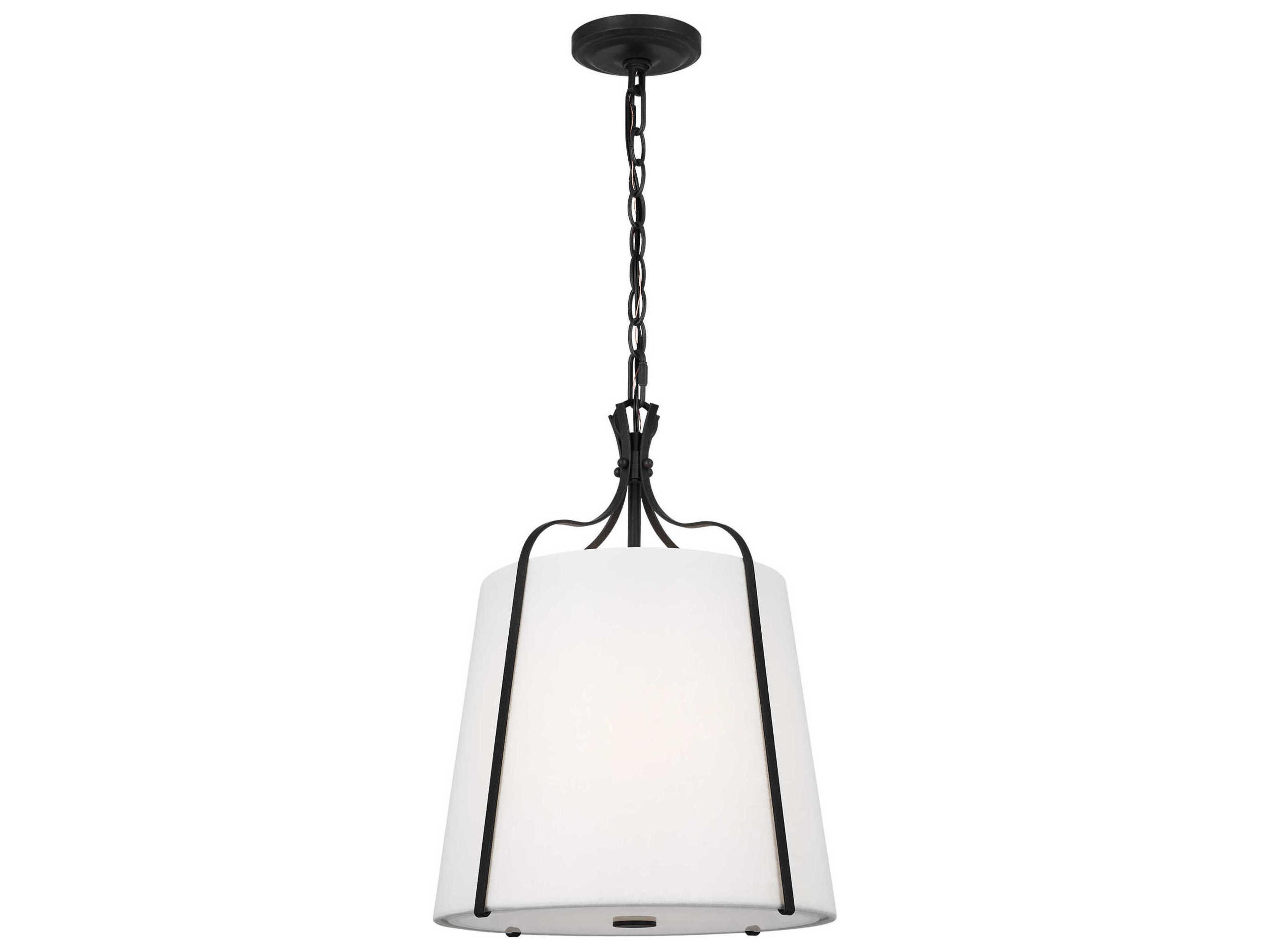 Visual Comfort Studio Leander 1-Light Smith Steel Black Lantern Pendant