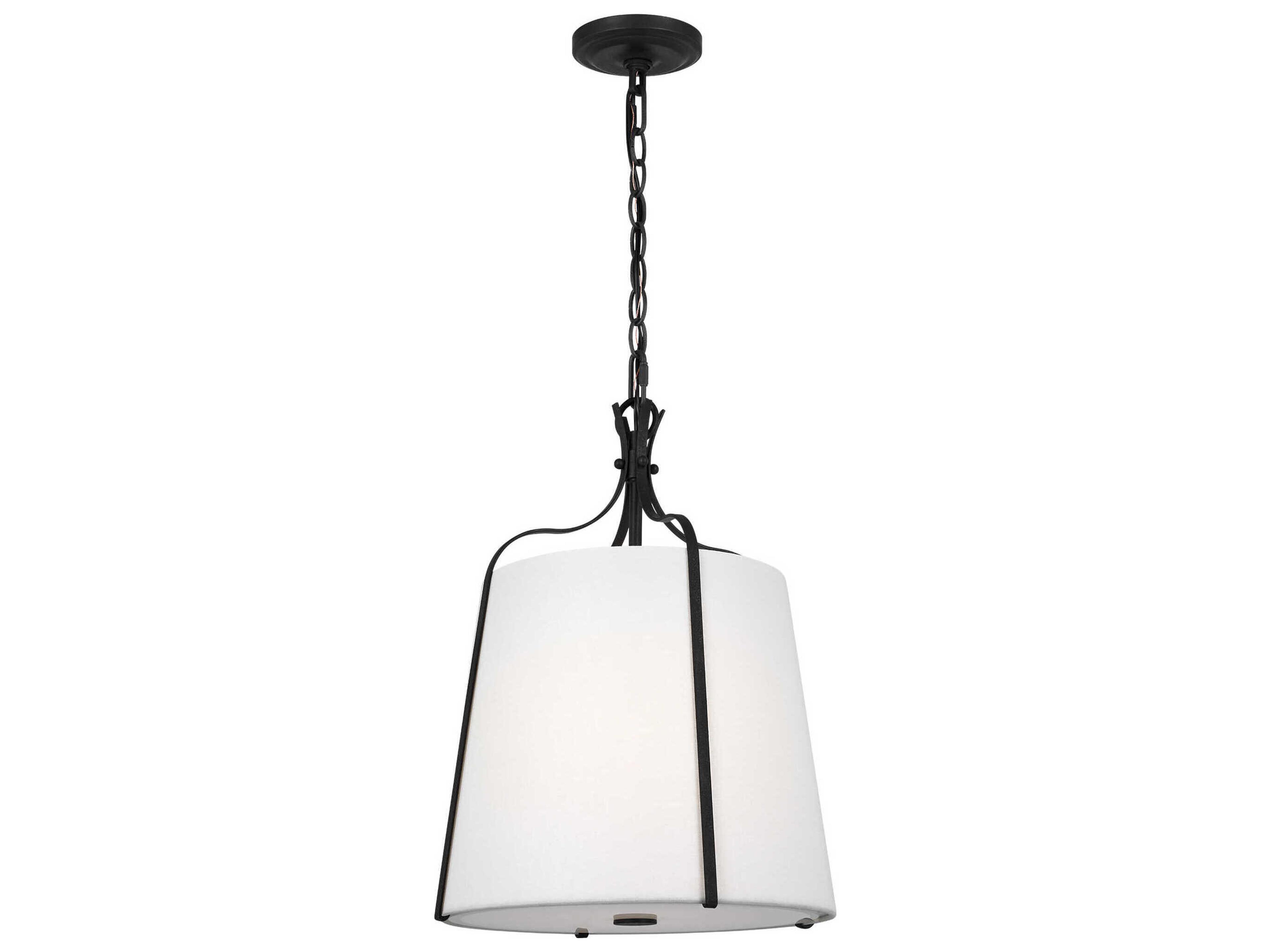 Visual Comfort Studio Leander 1-Light Smith Steel Black Lantern Pendant