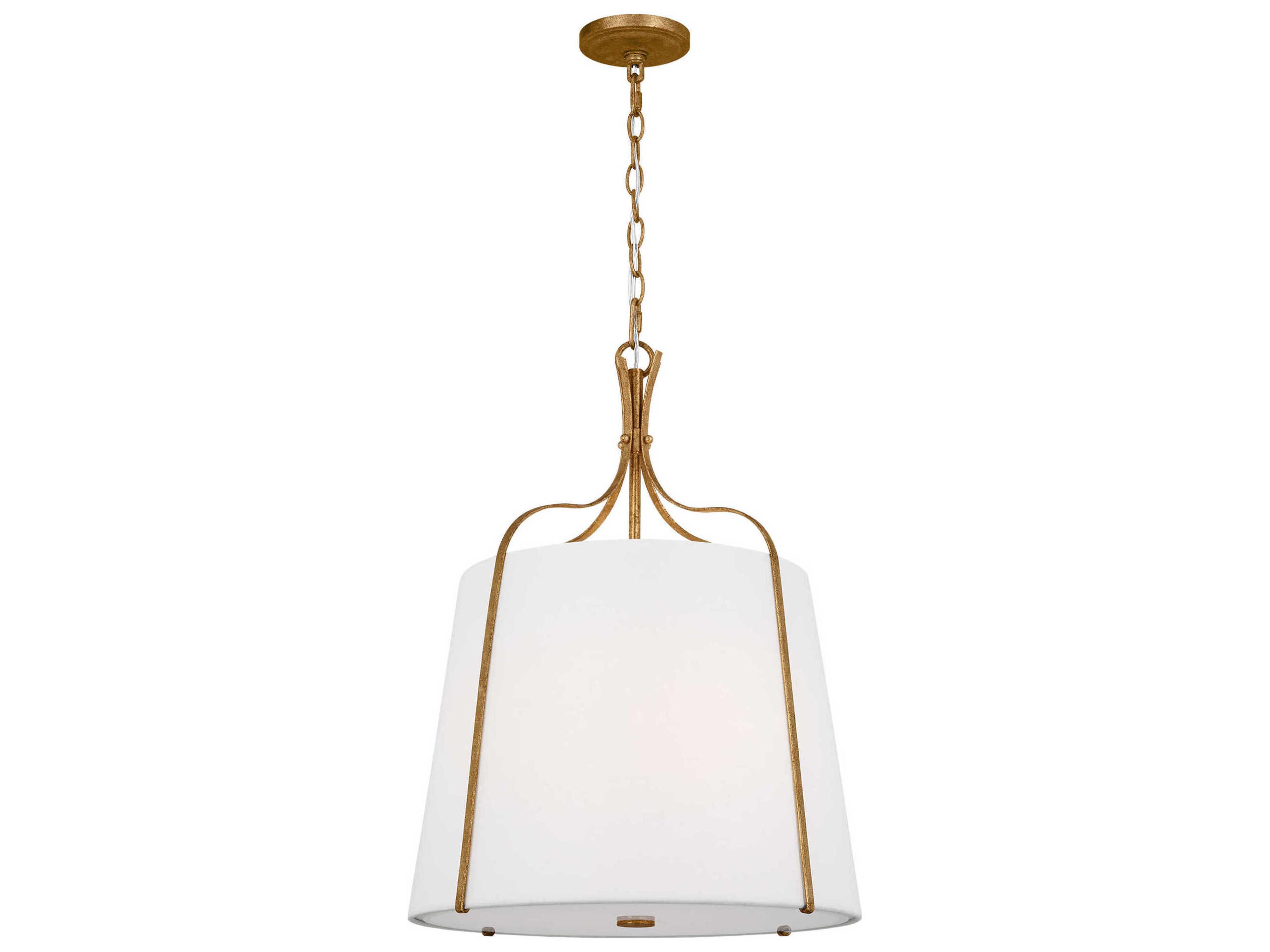 Visual Comfort Studio Leander 3-Light Antique Gild Gold Lantern Pendant