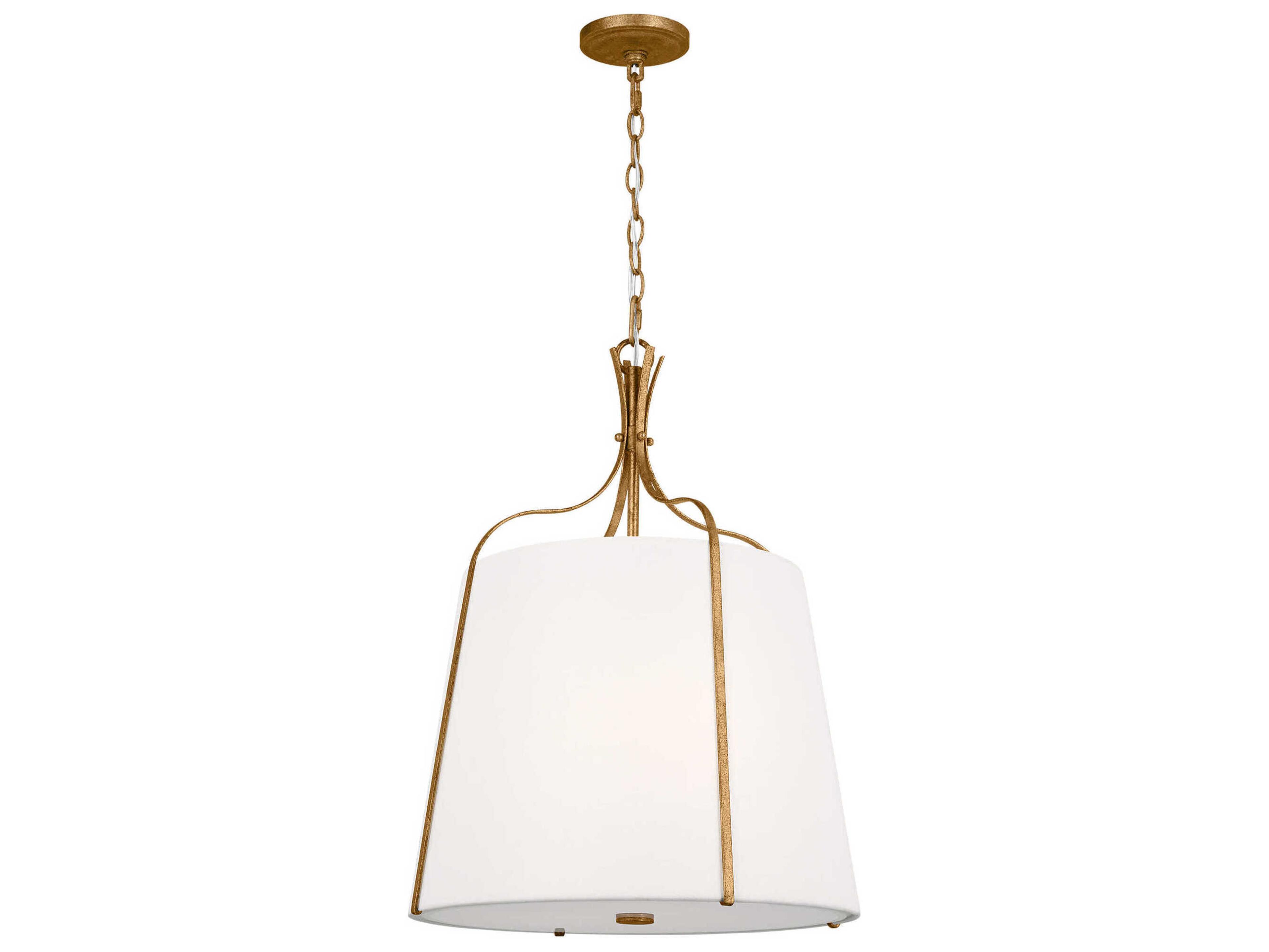 Visual Comfort Studio Leander 3-Light Antique Gild Gold Lantern Pendant