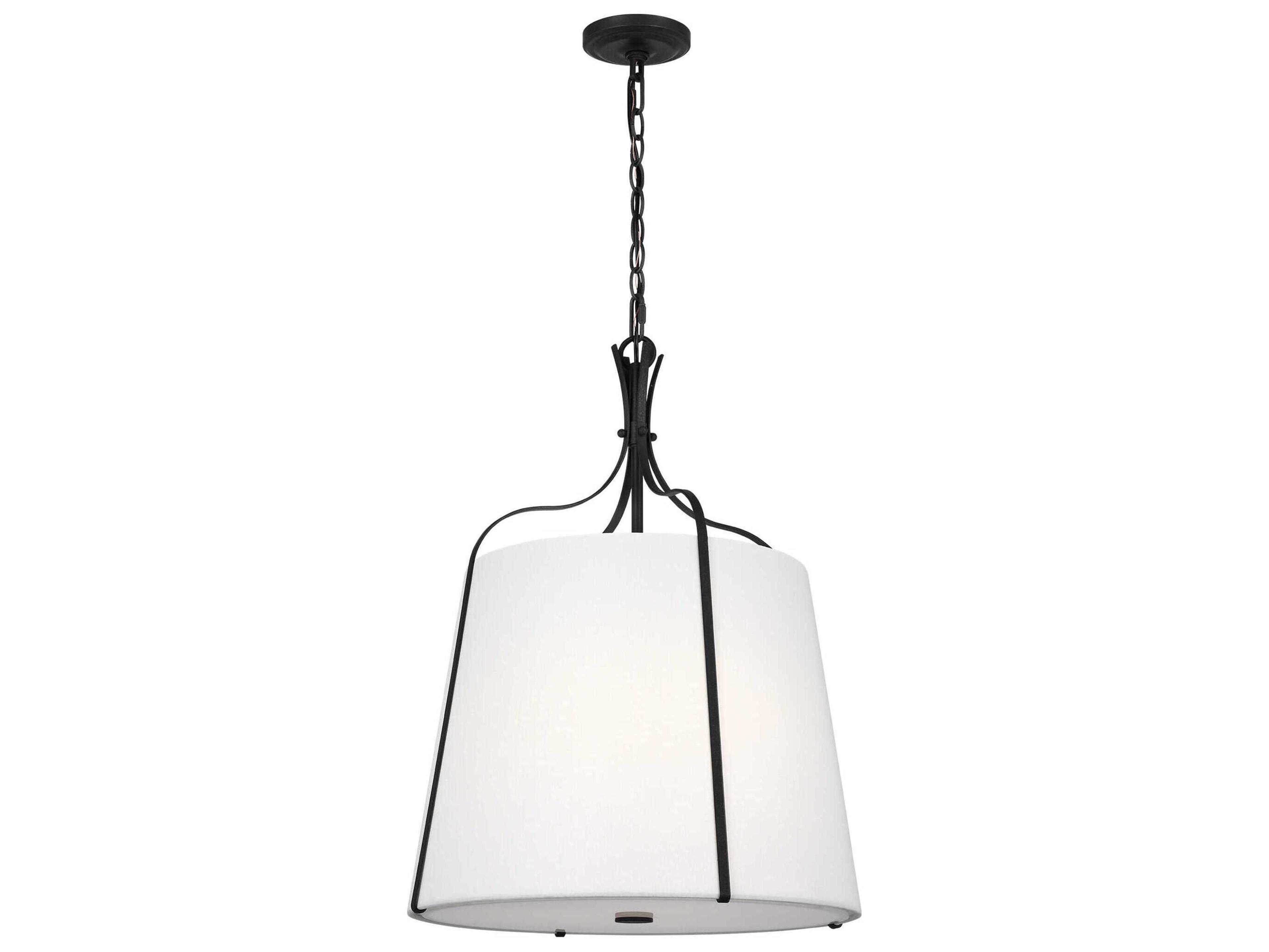 Visual Comfort Studio Leander 3-Light Smith Steel Black Lantern Pendant