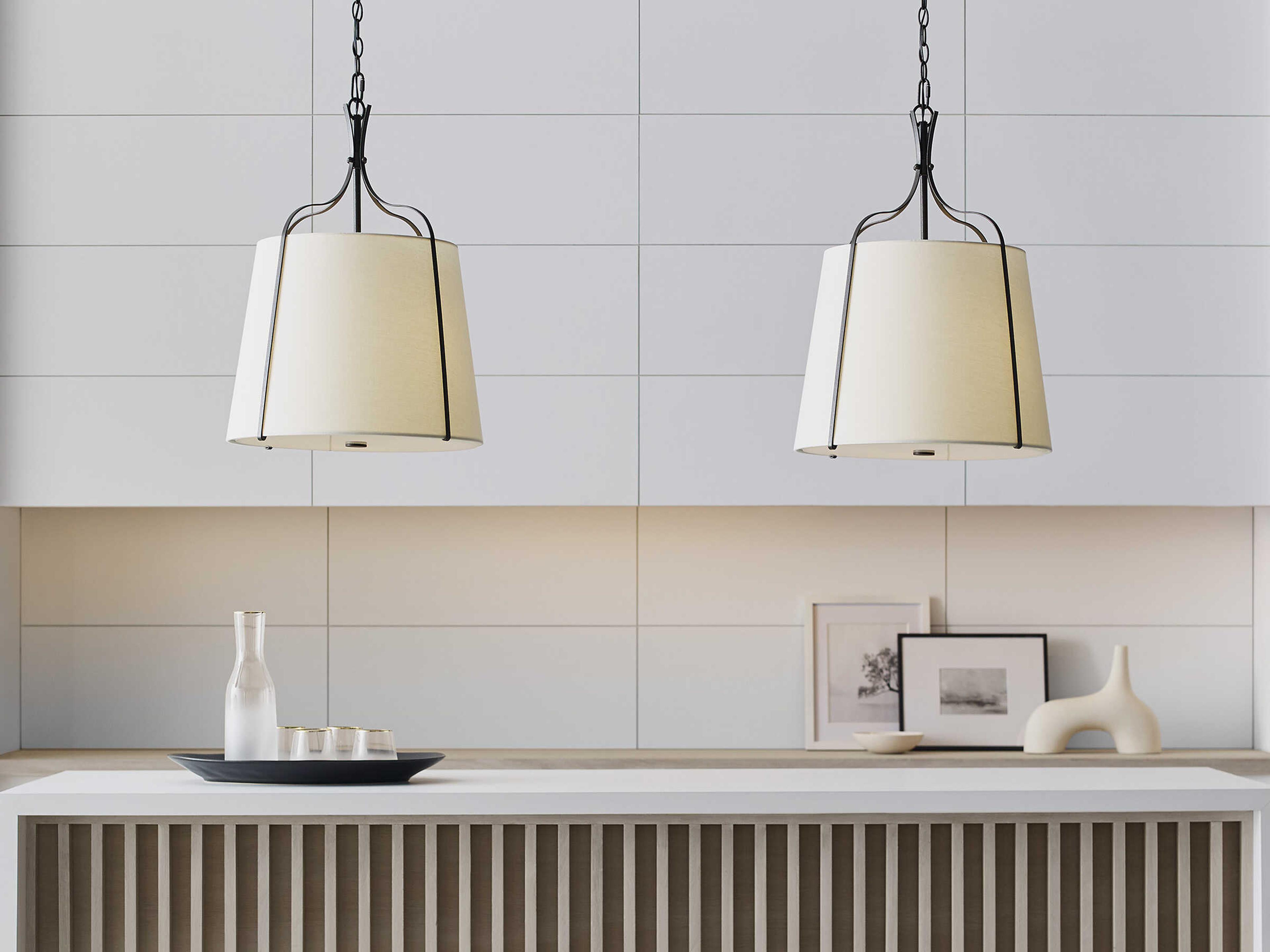 Visual Comfort Studio Leander 3-Light Smith Steel Black Lantern Pendant