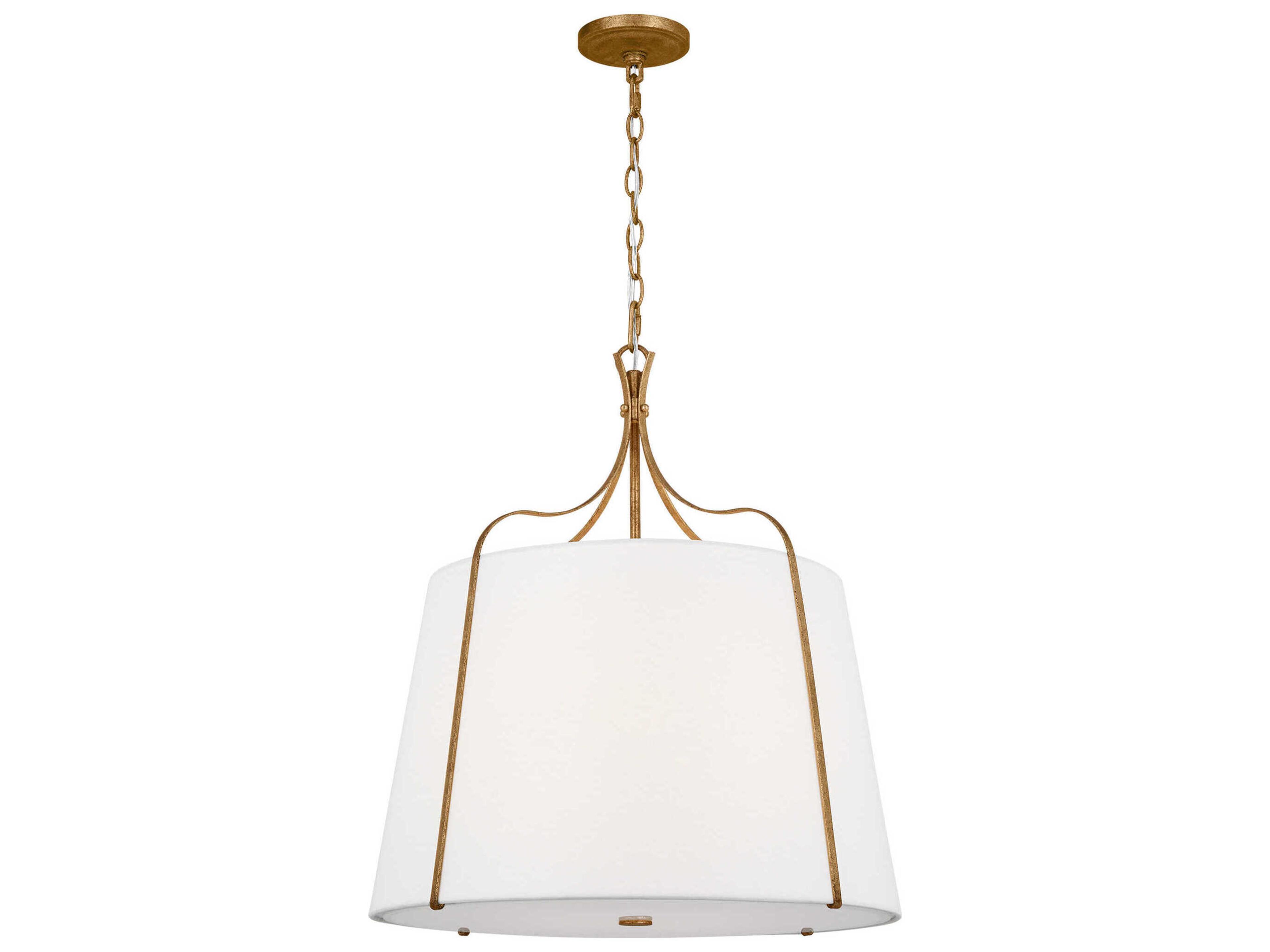 Visual Comfort Studio Leander 4-Light Antique Gild Gold Lantern Pendant