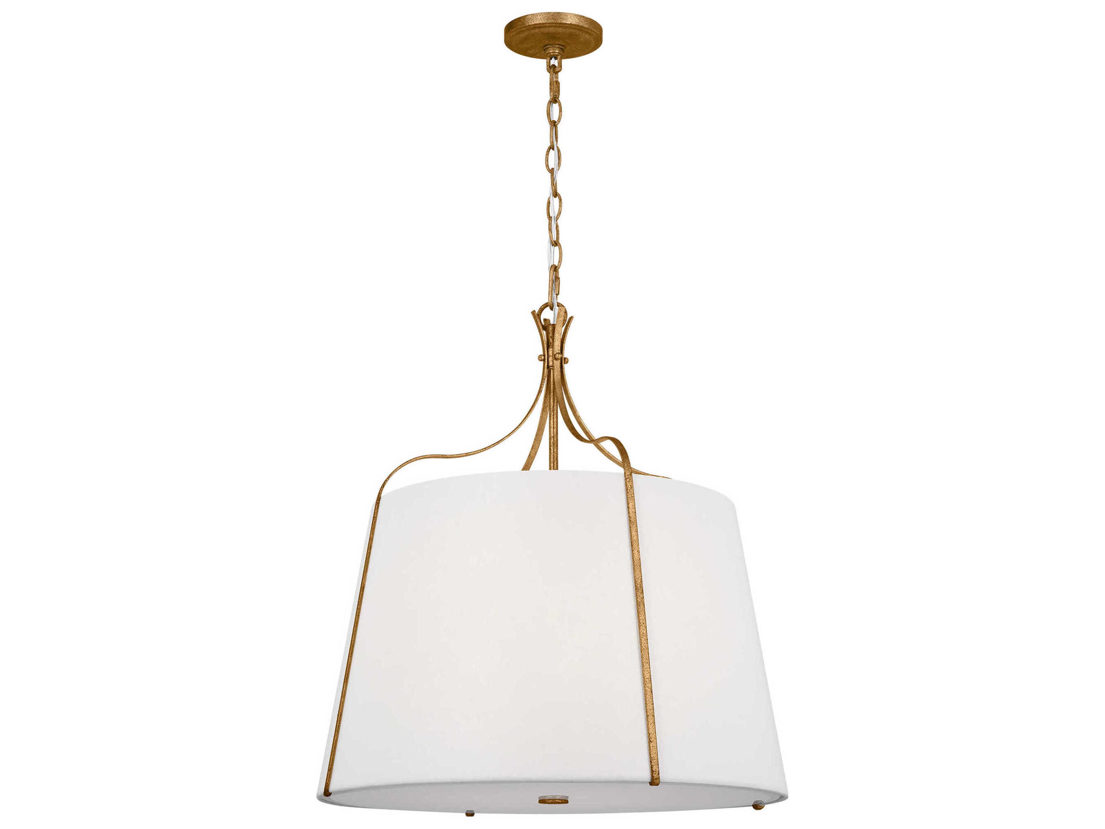 Visual Comfort Studio Leander 4-Light Antique Gild Gold Lantern Pendant