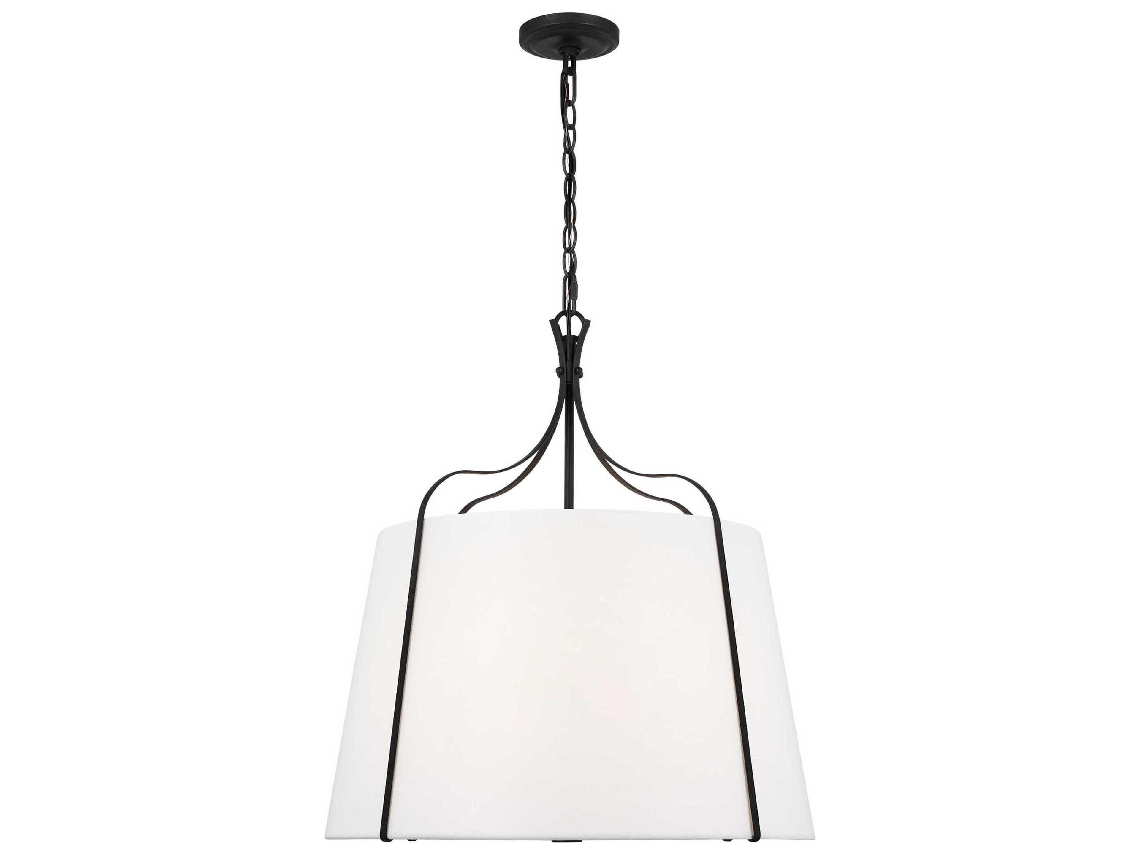 Visual Comfort Studio Leander 4-Light Smith Steel Black Lantern Pendant