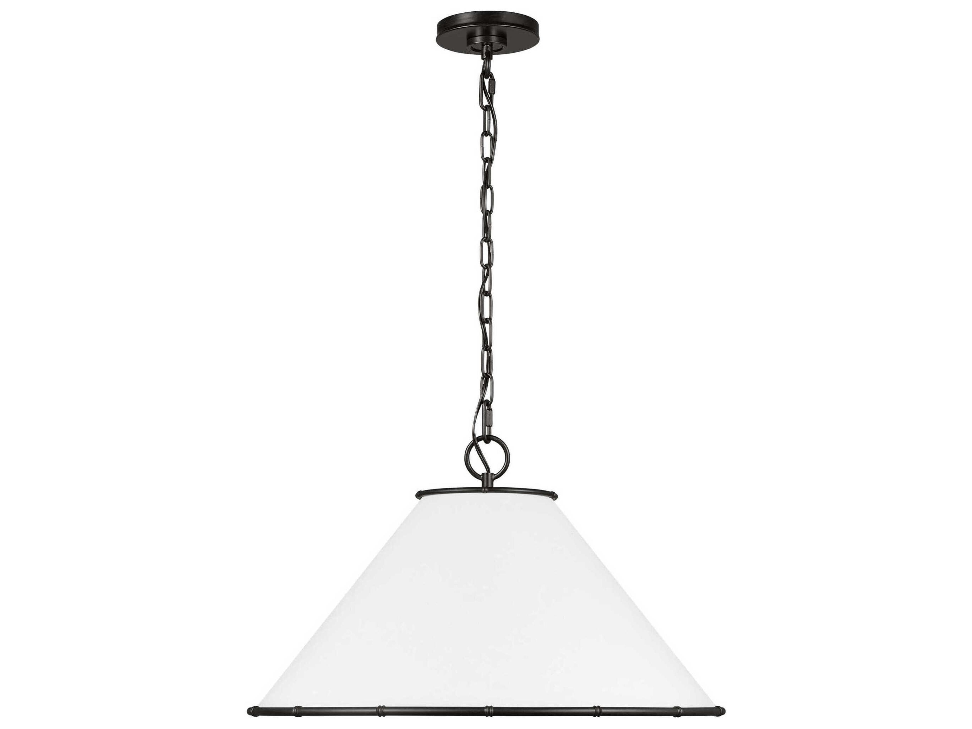 Visual Comfort Studio Aldric 2-Light Aged Iron Black Pendant