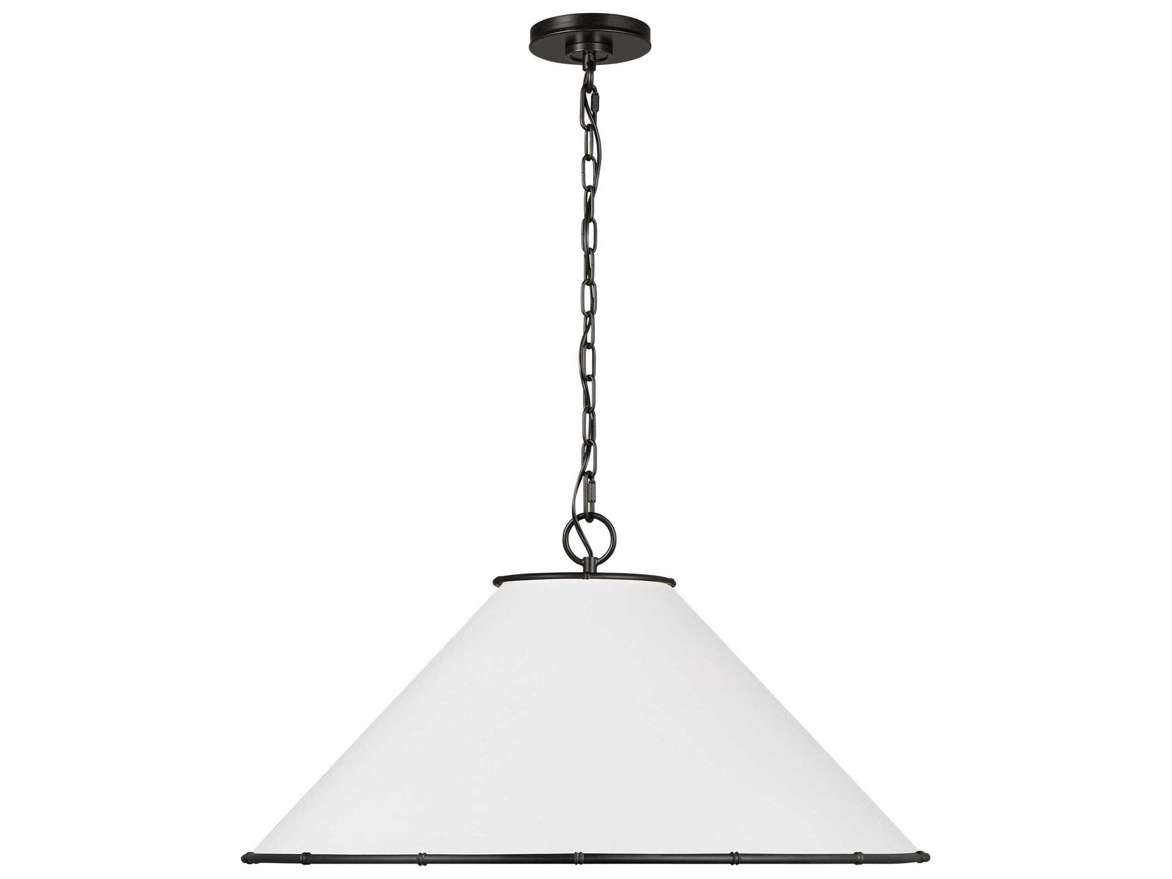 Visual Comfort Studio Aldric 3-Light Aged Iron Black Pendant