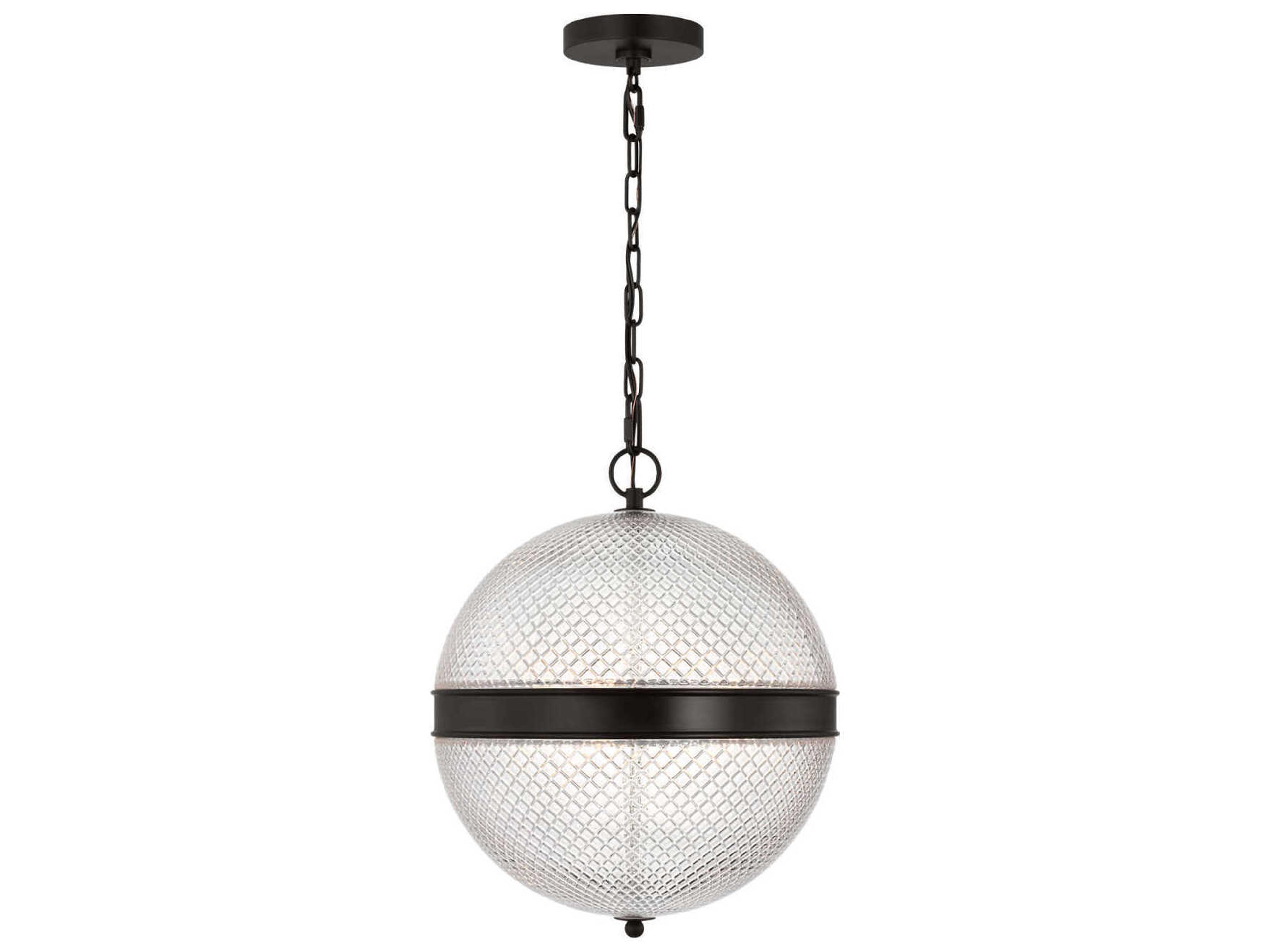 Lucinda 3-Light Aged Iron Black Globe Pendant