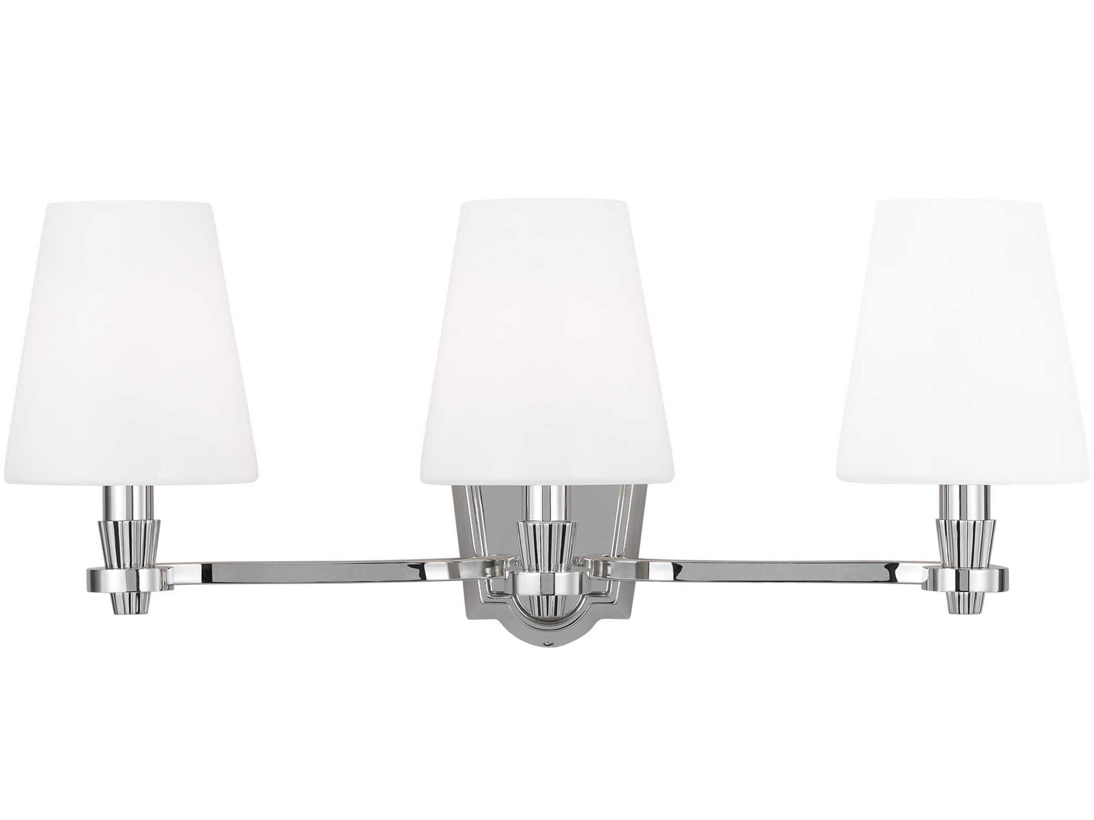 Visual Comfort Studio Paisley 3-Light Polished Nickel Vanity Light