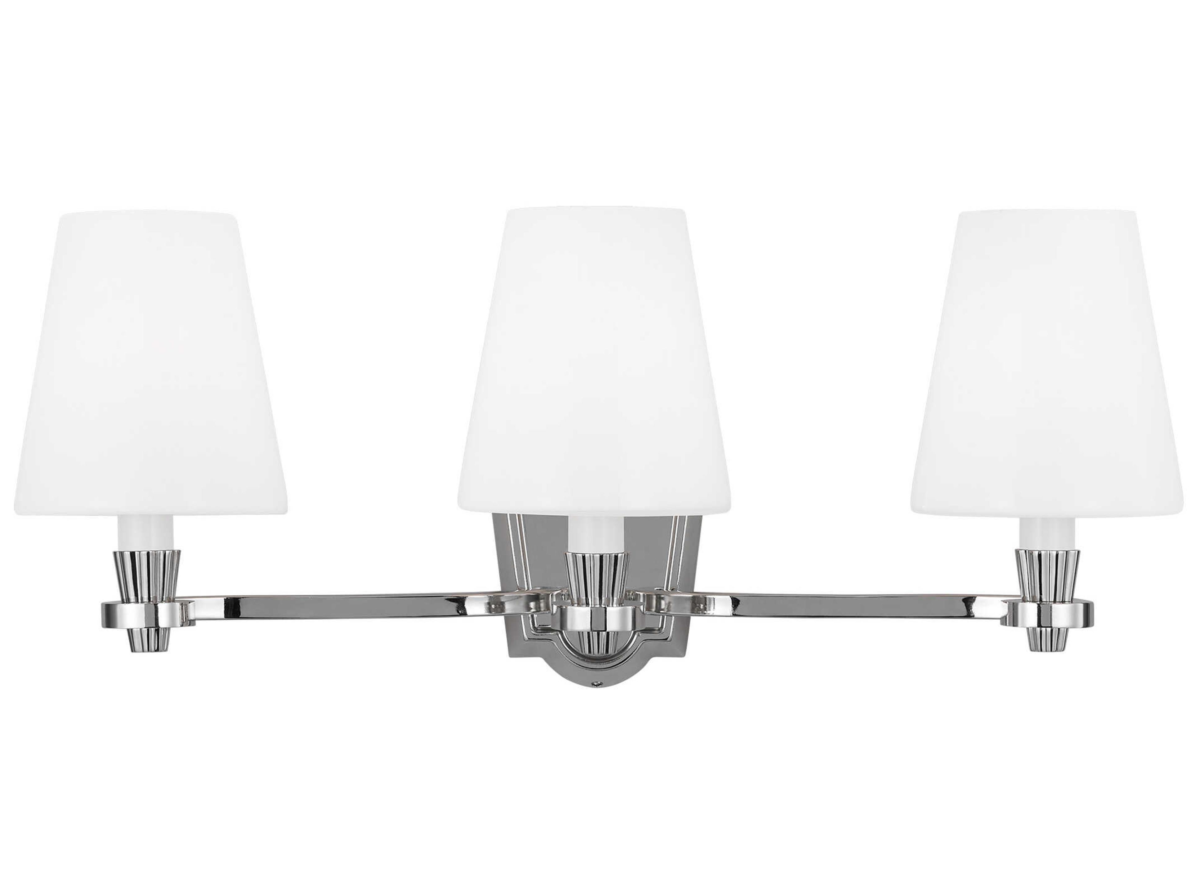Visual Comfort Studio Paisley 3-Light Polished Nickel Vanity Light