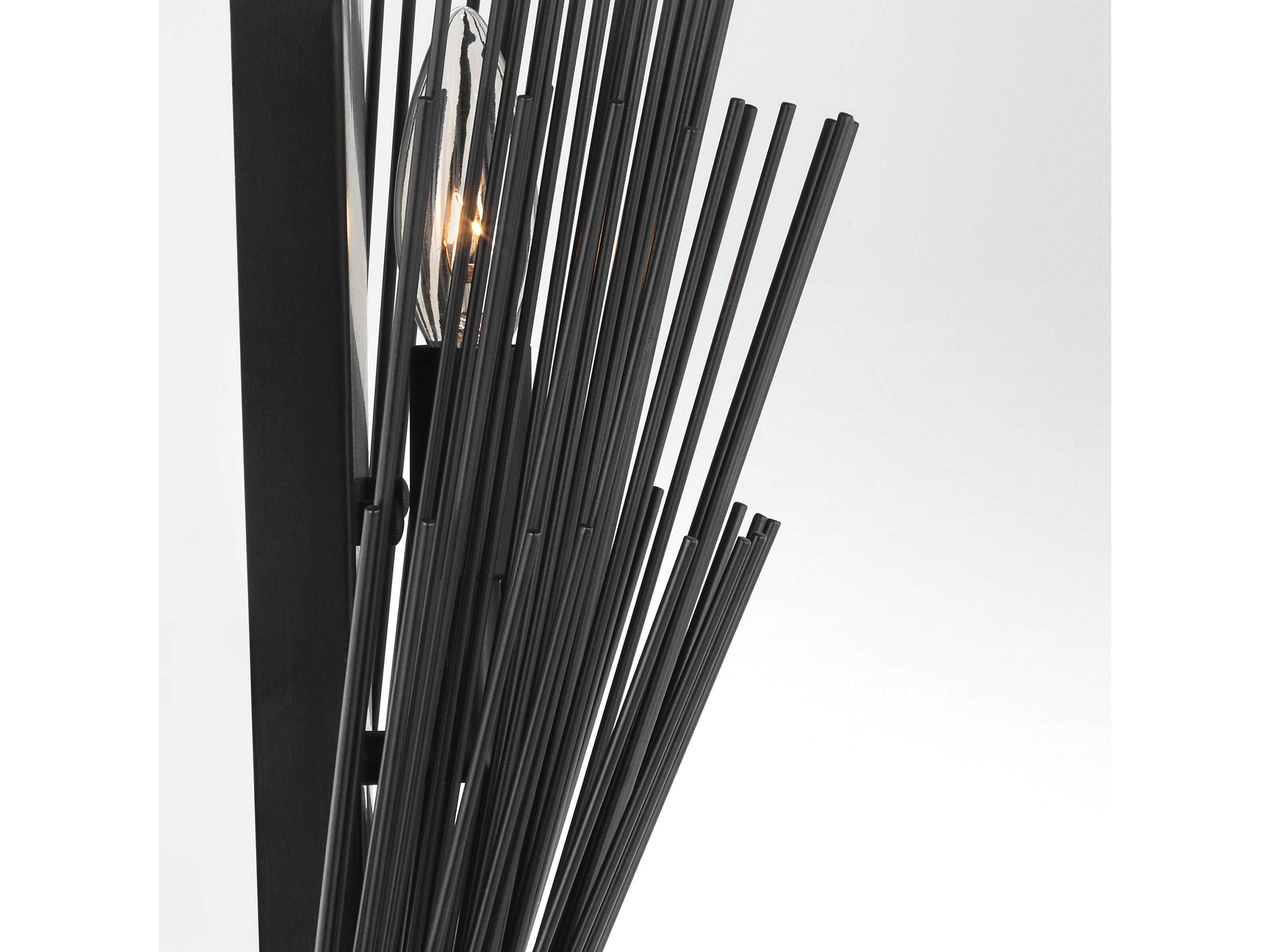 Visual Comfort Studio Helios 3-Light Aged Iron Black Wall Sconce