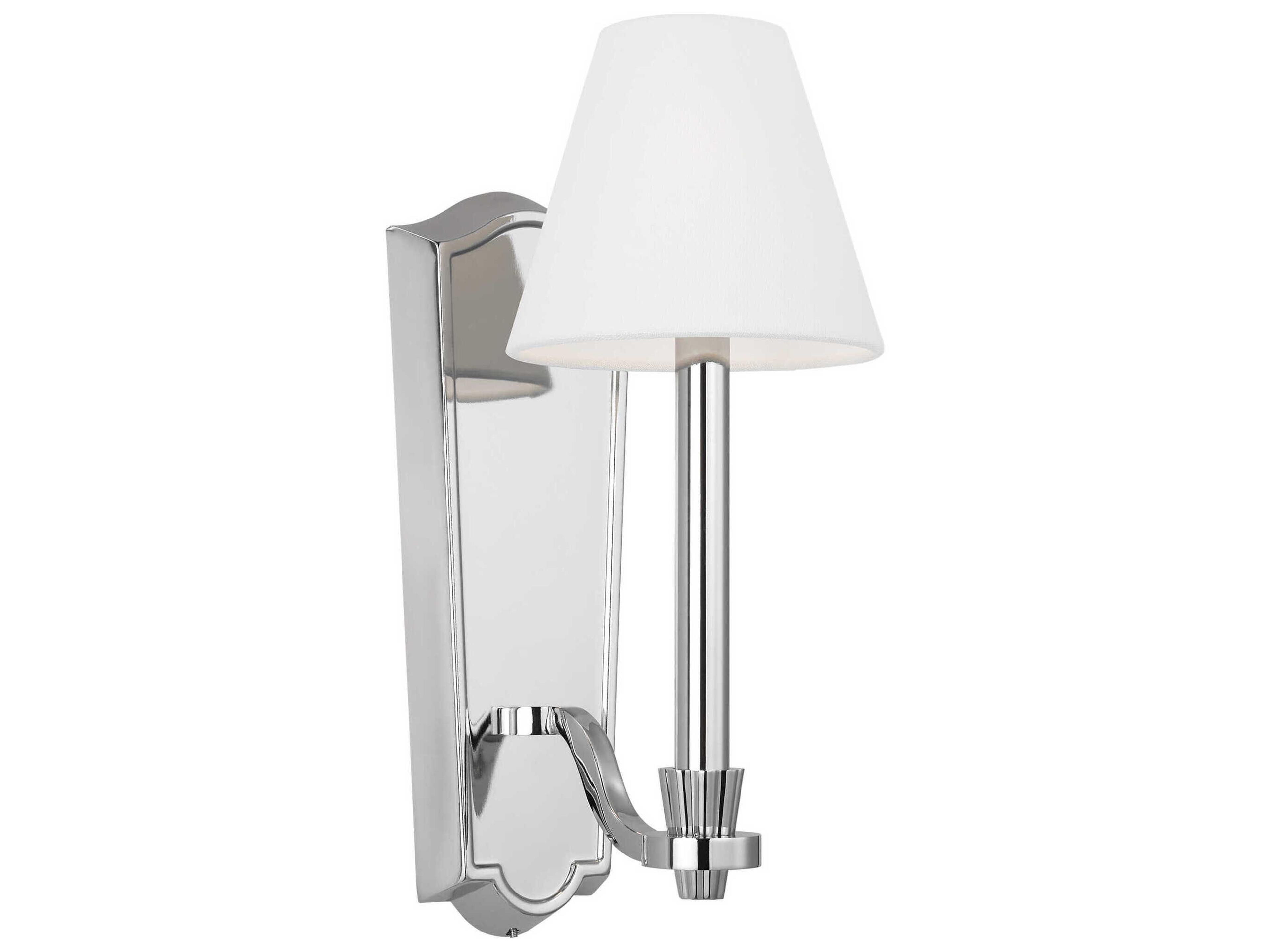 Visual Comfort Studio Paisley 1-Light Polished Nickel White Wall Sconce