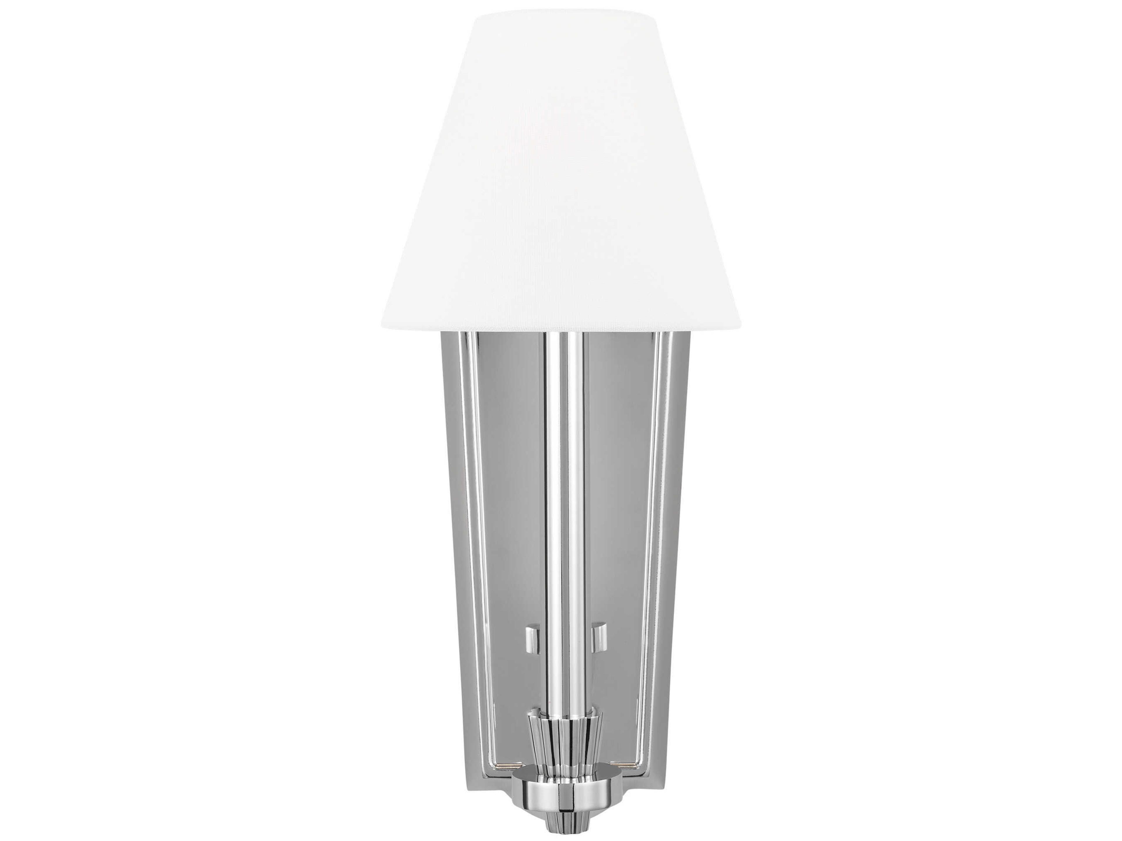 Visual Comfort Studio Paisley 1-Light Polished Nickel White Wall Sconce