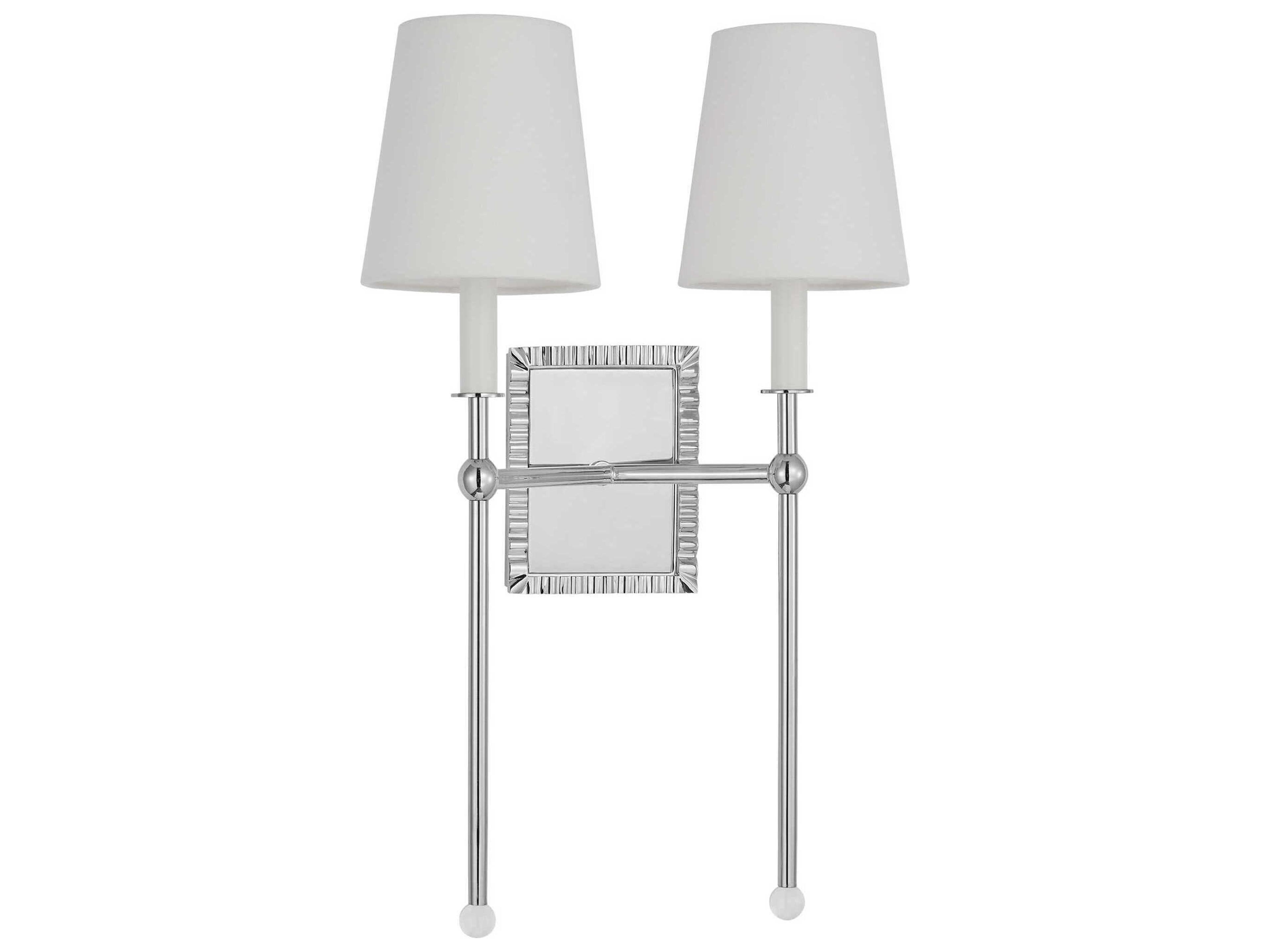 Visual Comfort Studio Baxley 2-Light Polished Nickel Wall Sconce