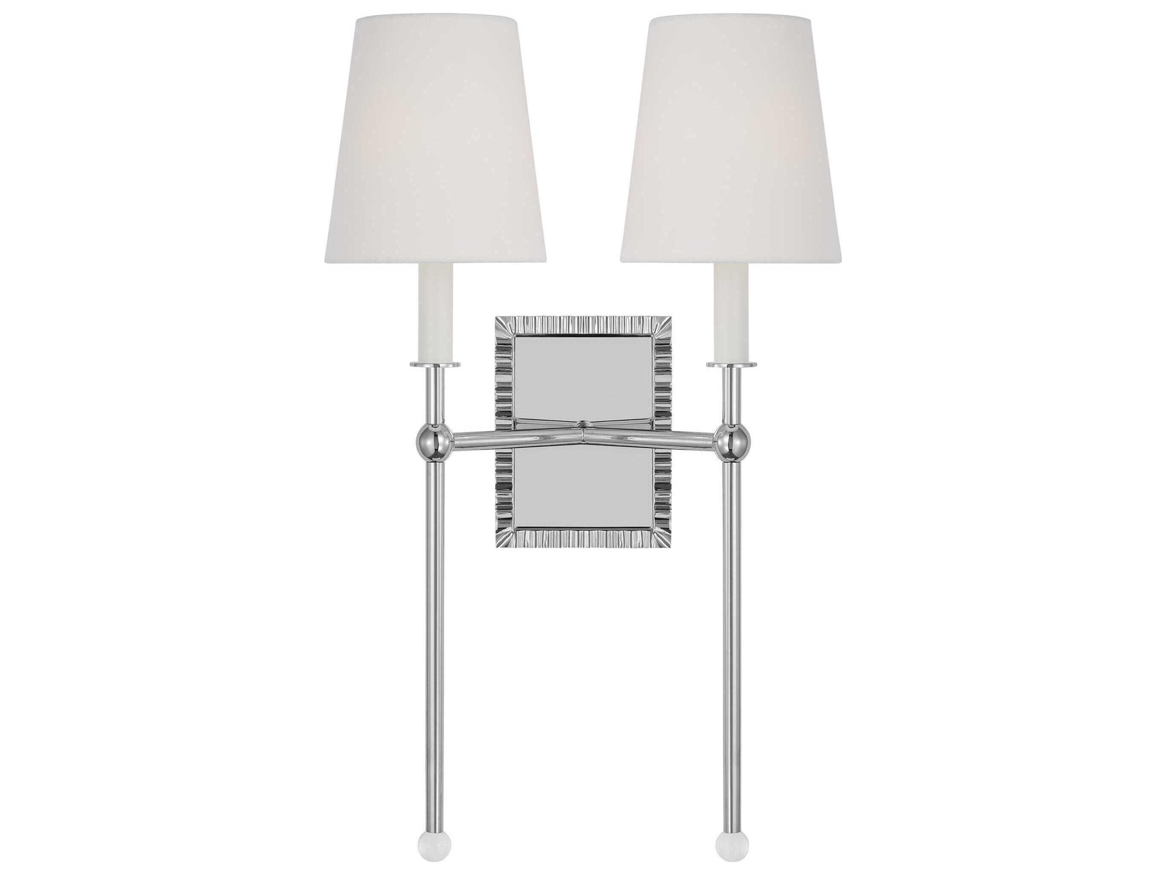 Visual Comfort Studio Baxley 2-Light Polished Nickel Wall Sconce