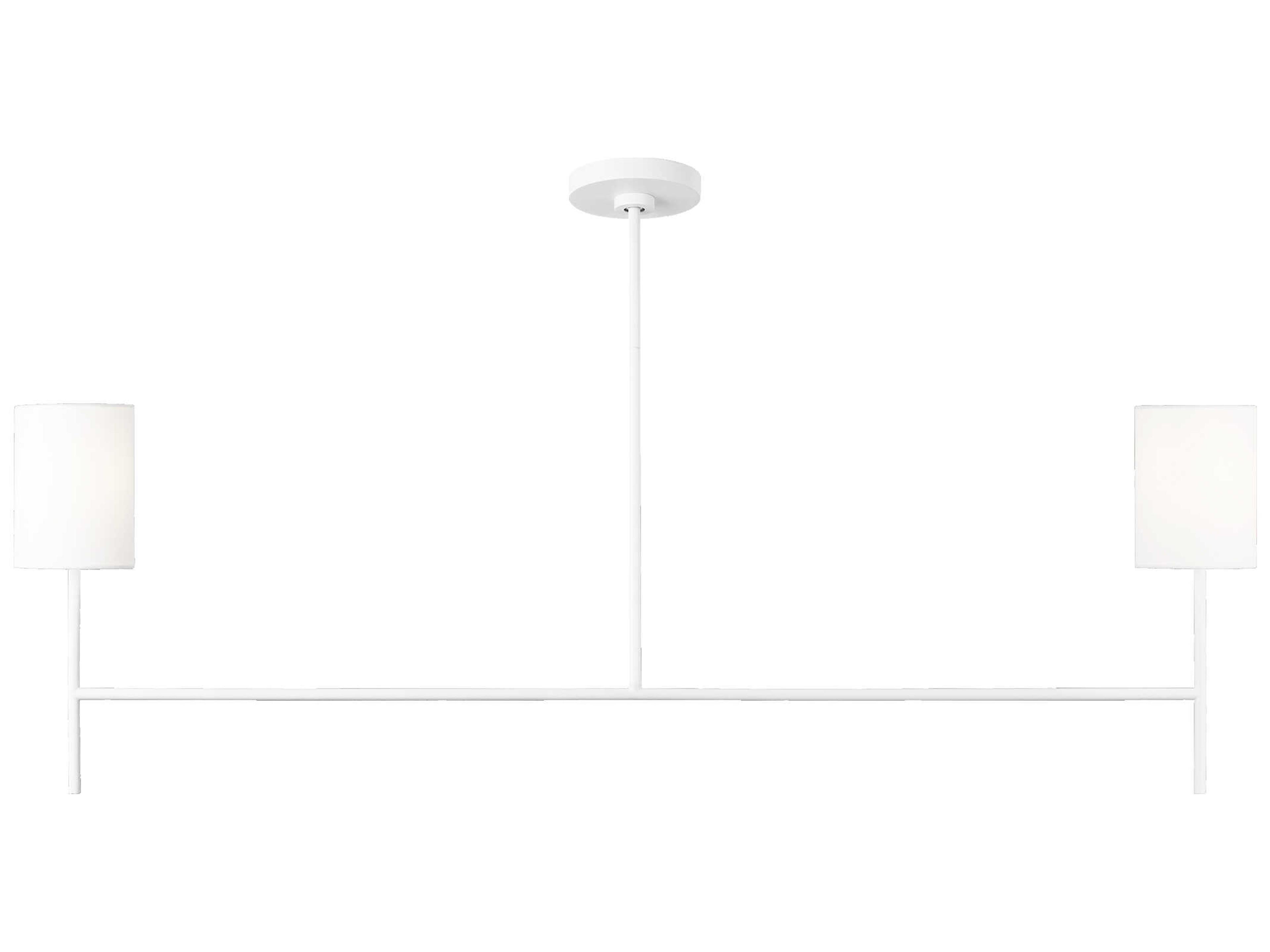 Key Matte White 2-Light Linear Chandelier