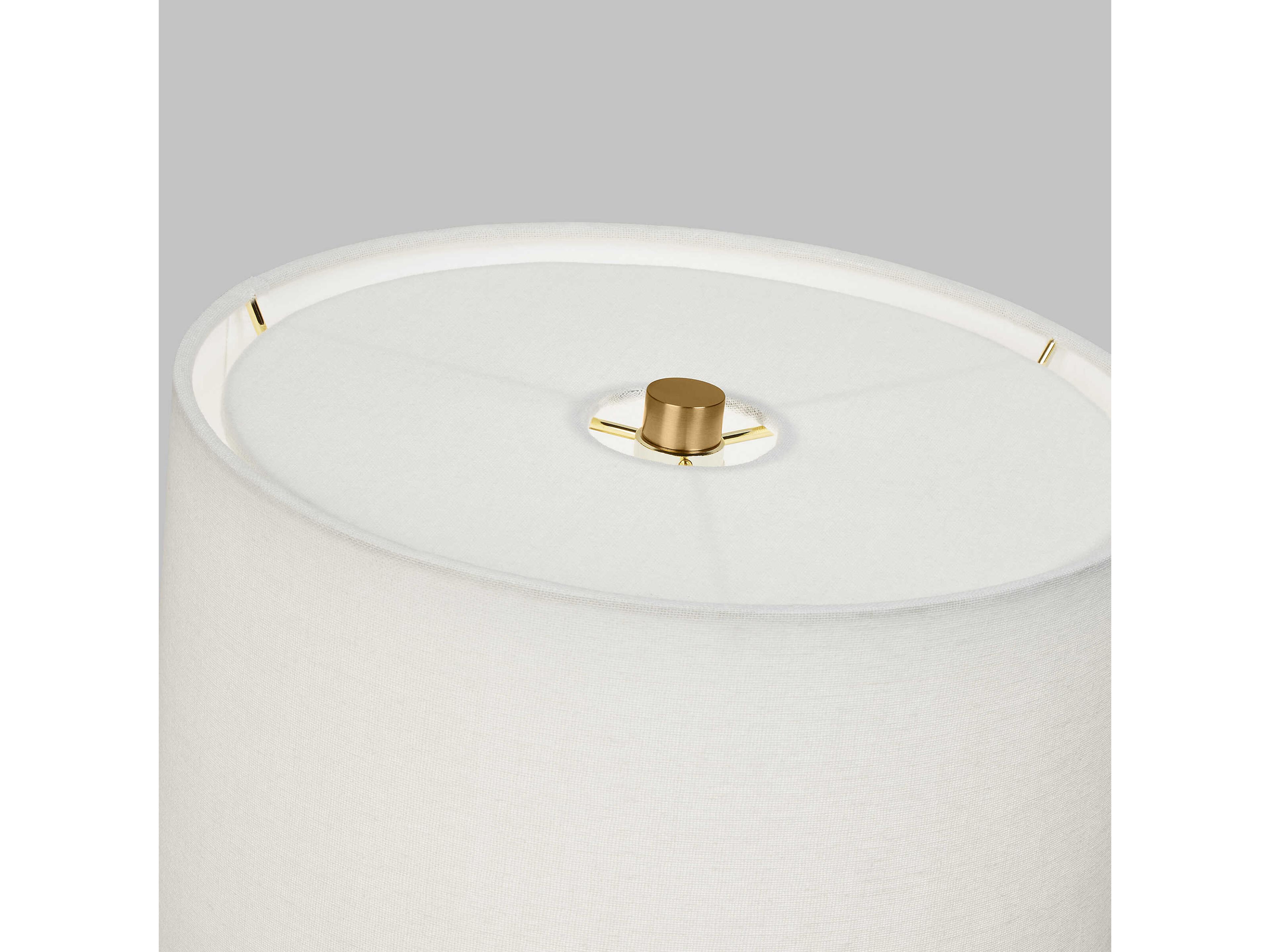 Visual Comfort Studio Vessel Blue Anglia Crackle White Linen Fabric Table Lamp