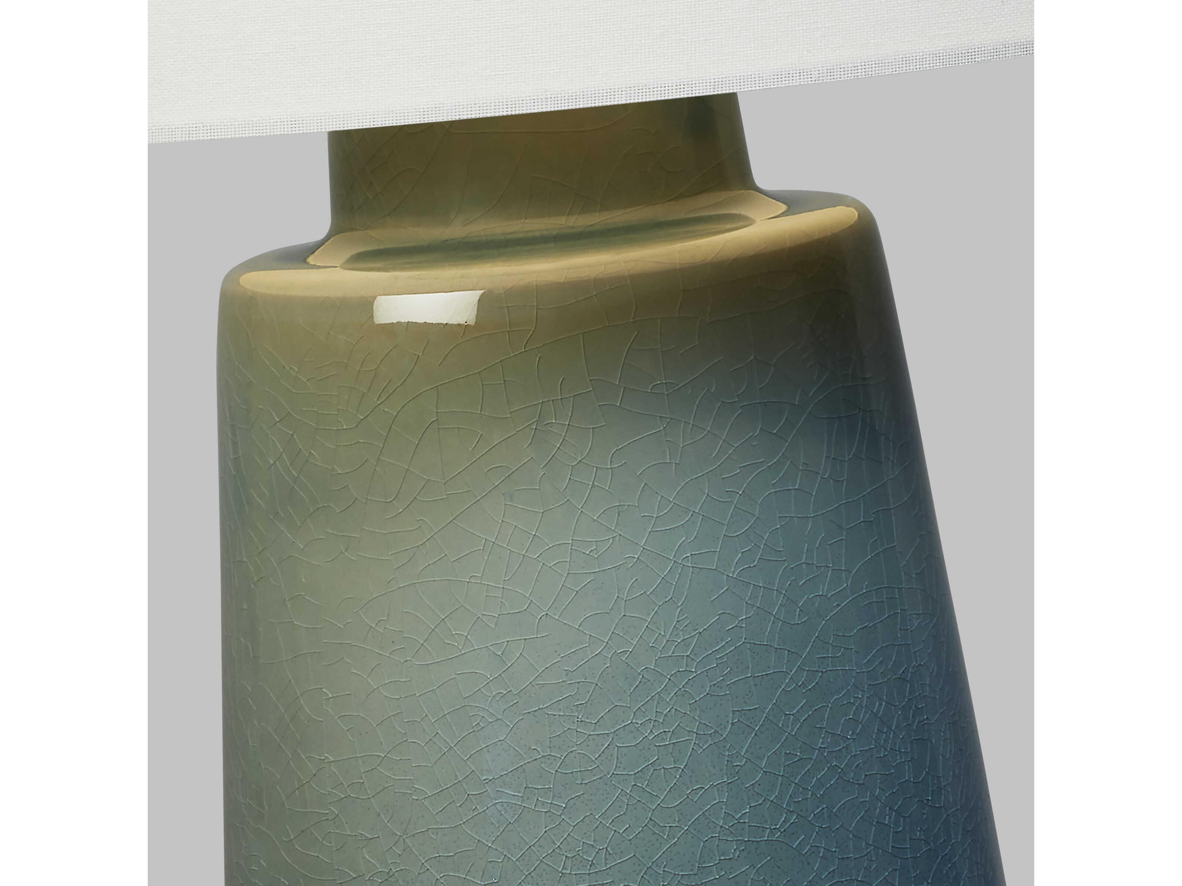 Visual Comfort Studio Vessel Blue Anglia Crackle White Linen Fabric Buffet Lamp