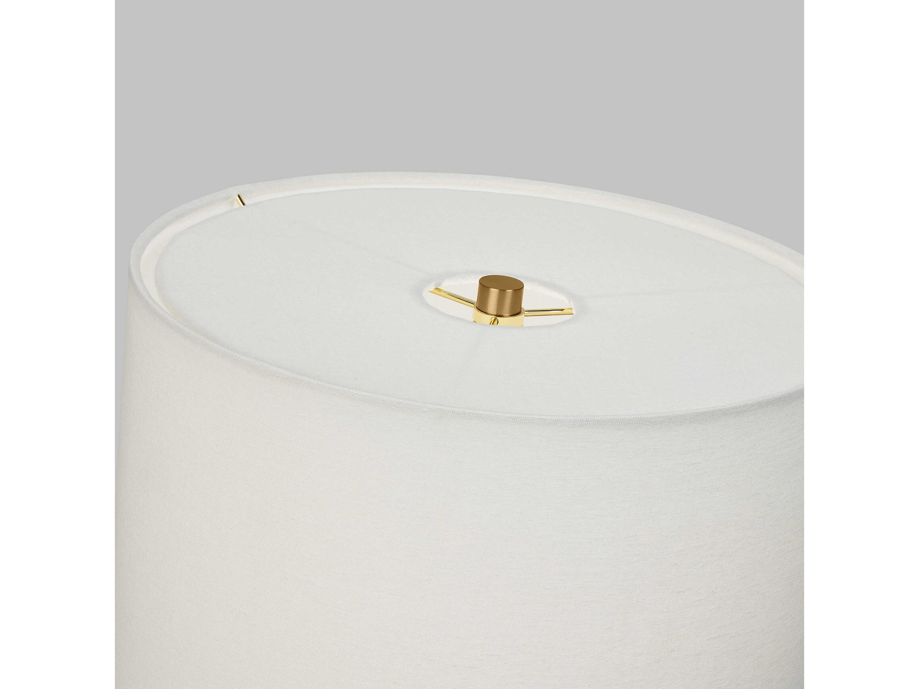 Visual Comfort Studio Vessel Oil Can White Linen Fabric Orange Buffet Lamp