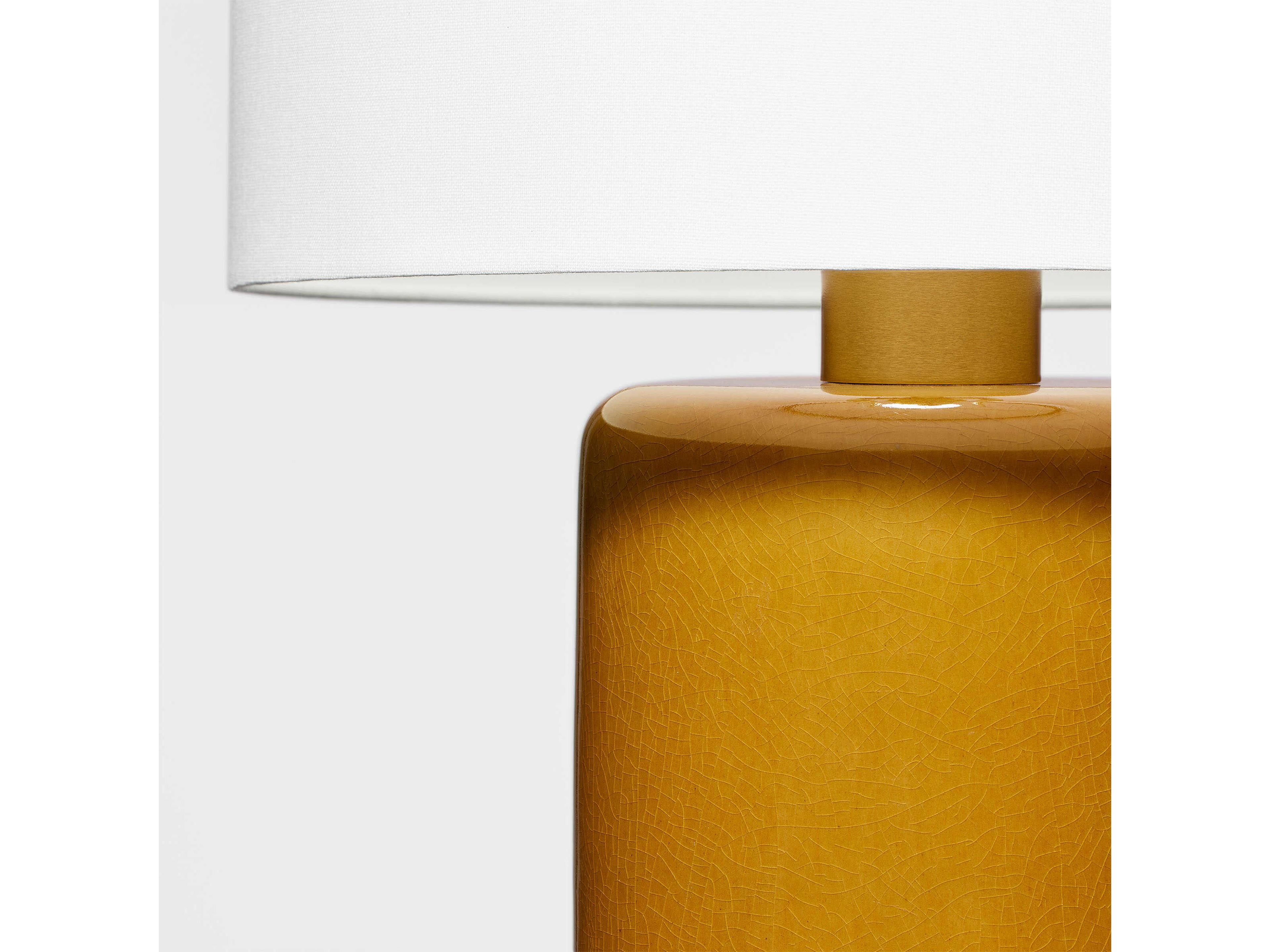 Visual Comfort Studio Shanghai Olive White Linen Yellow Buffet Lamp