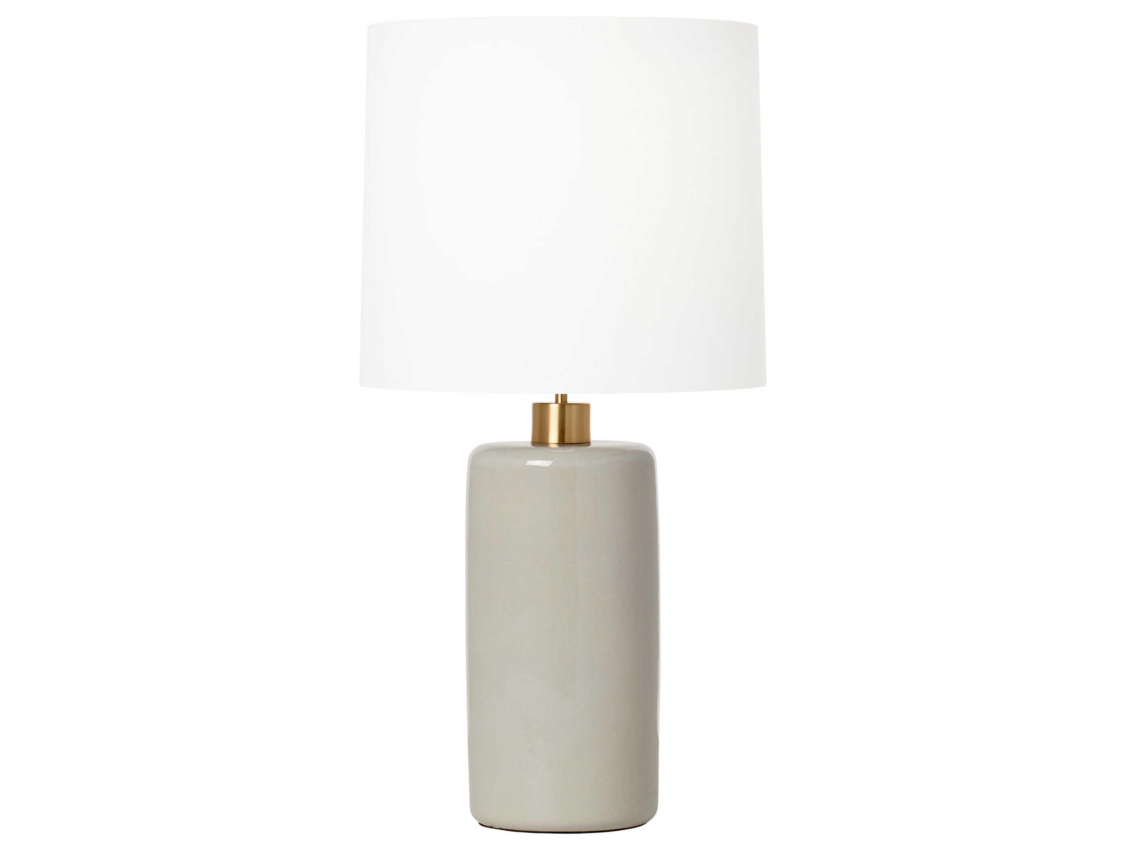 Visual Comfort Studio Shanghai Shellish Grey White Linen Fabric Buffet Lamp