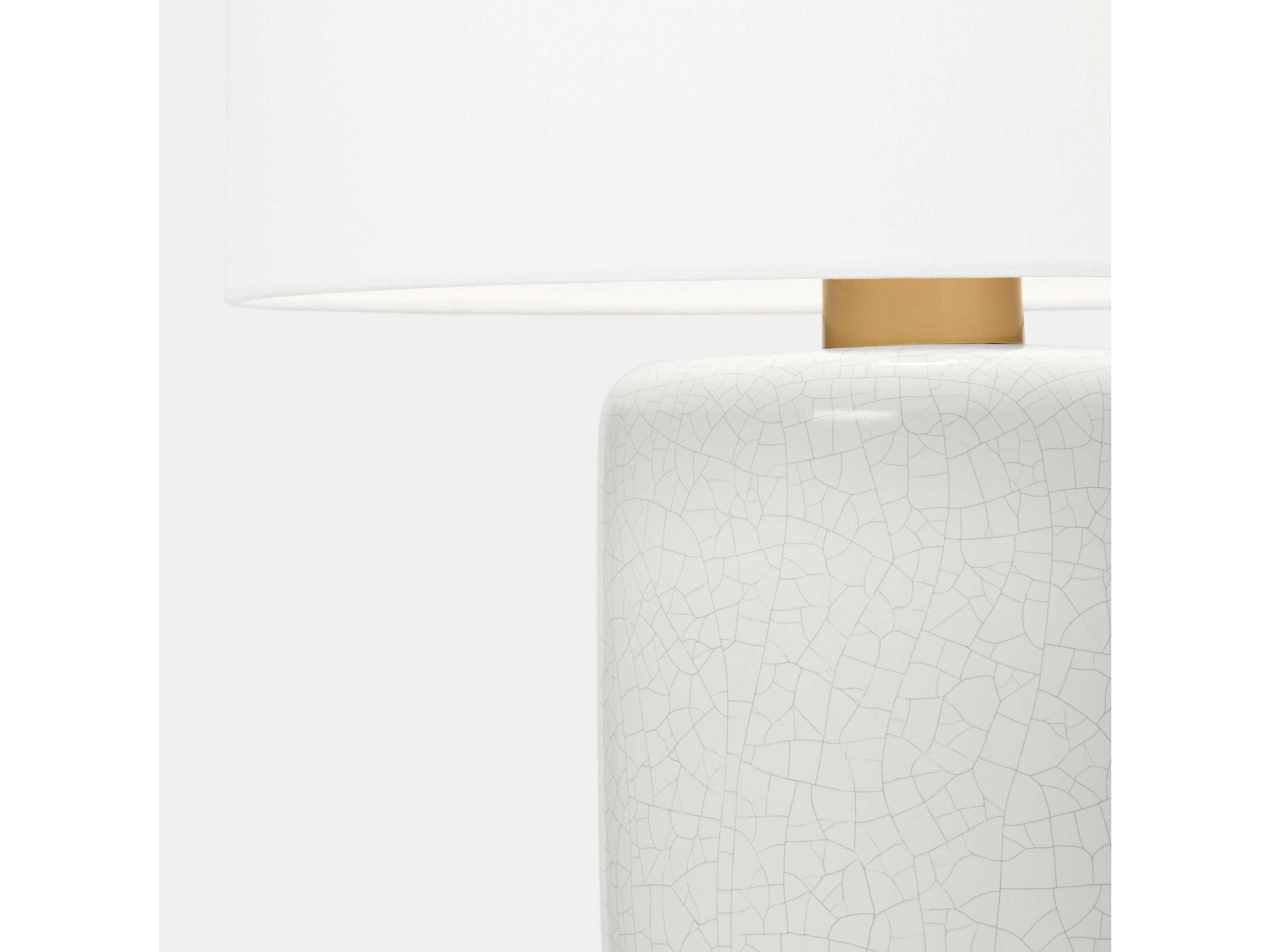 Visual Comfort Studio Shanghai White Crackle Linen Fabric Buffet Lamp